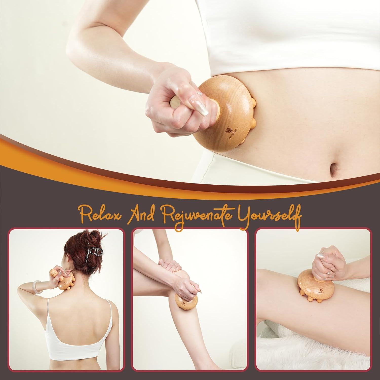 Masajeador de Champiñón de Madera PYSEAN 13.5 cm Anticelulitis