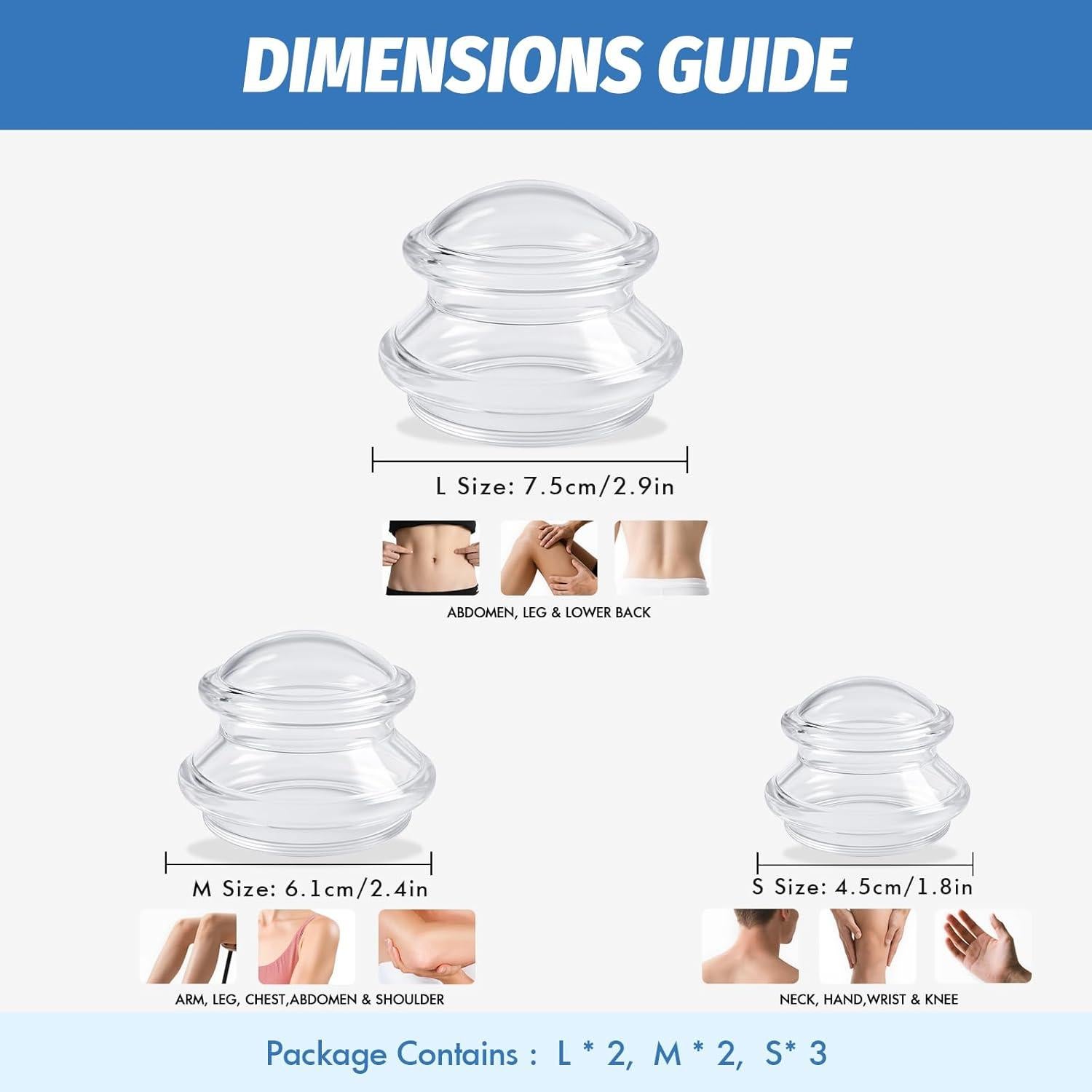 Juego de Ventosas de Silicona ELERA para Masaje y Celulitis