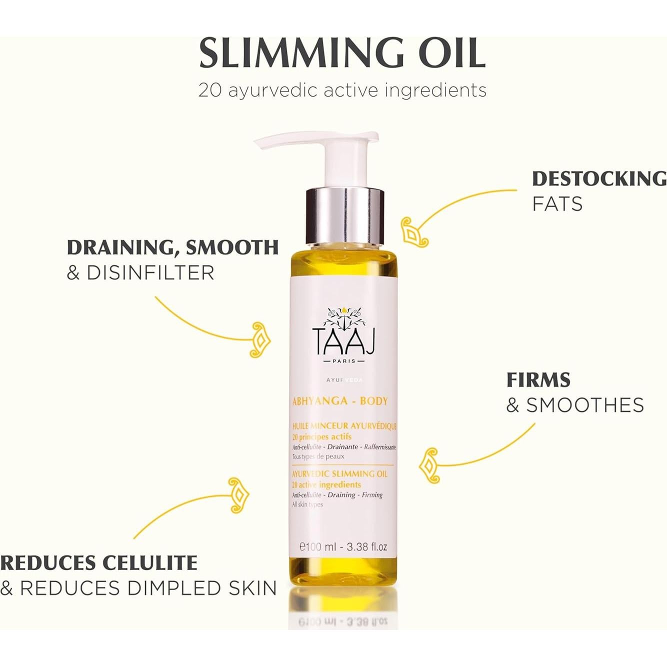 Aceite Ayurvédico TAAJ para Adelgazar 100 ml - Anticelulitis