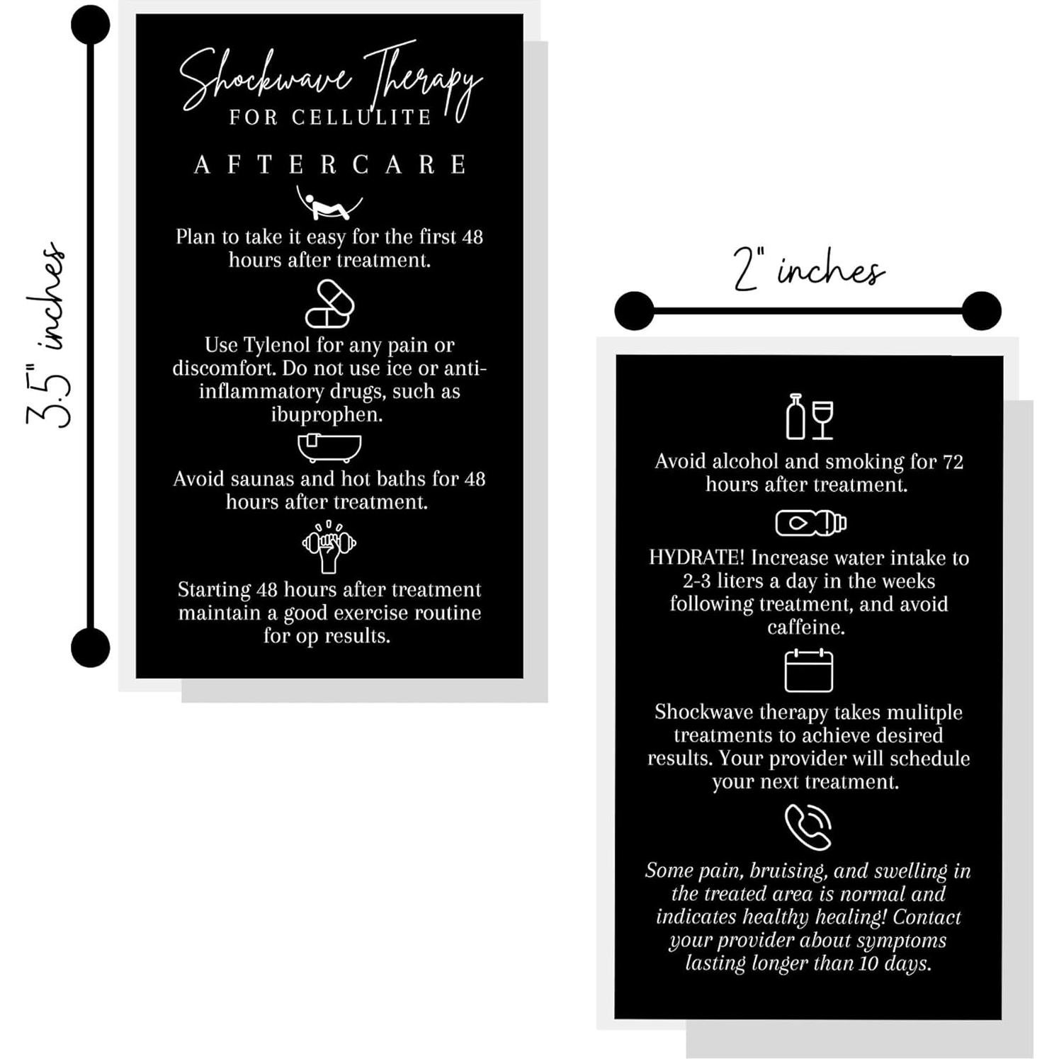 Tarjetas de Cuidado Posterior Terapia Ondas de Choque Lashicorn - 50 Unidades