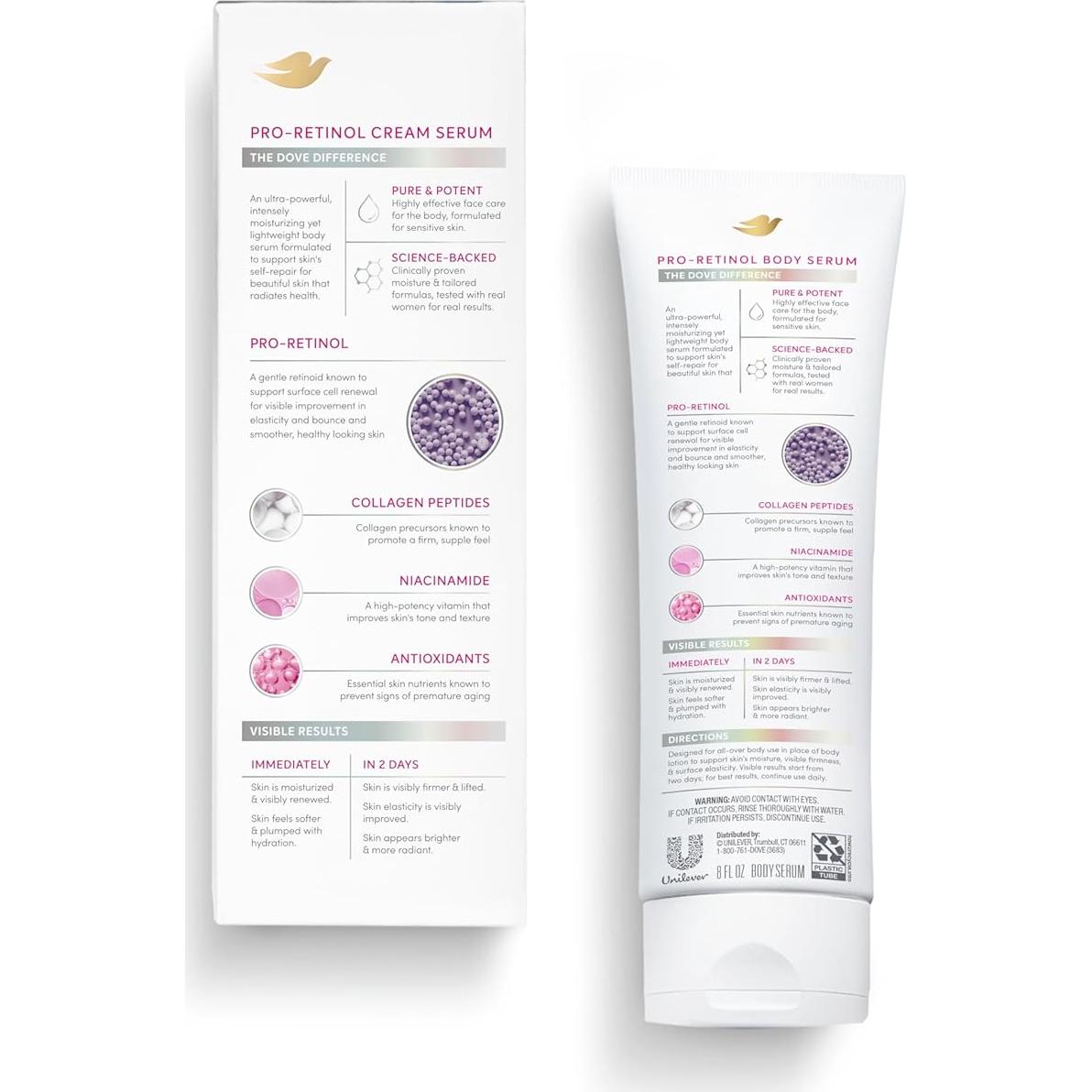 Crema Corporal Dove Suero Pro-Retinol 226.8 g - Reafirmante