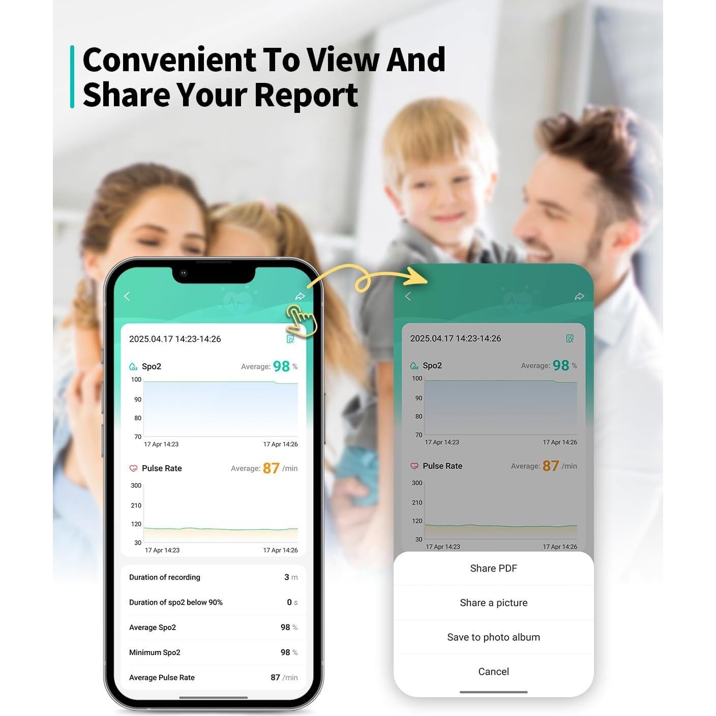 Oxímetro de Pulso Bluetooth HealthTree JKS50B con APP Gratis