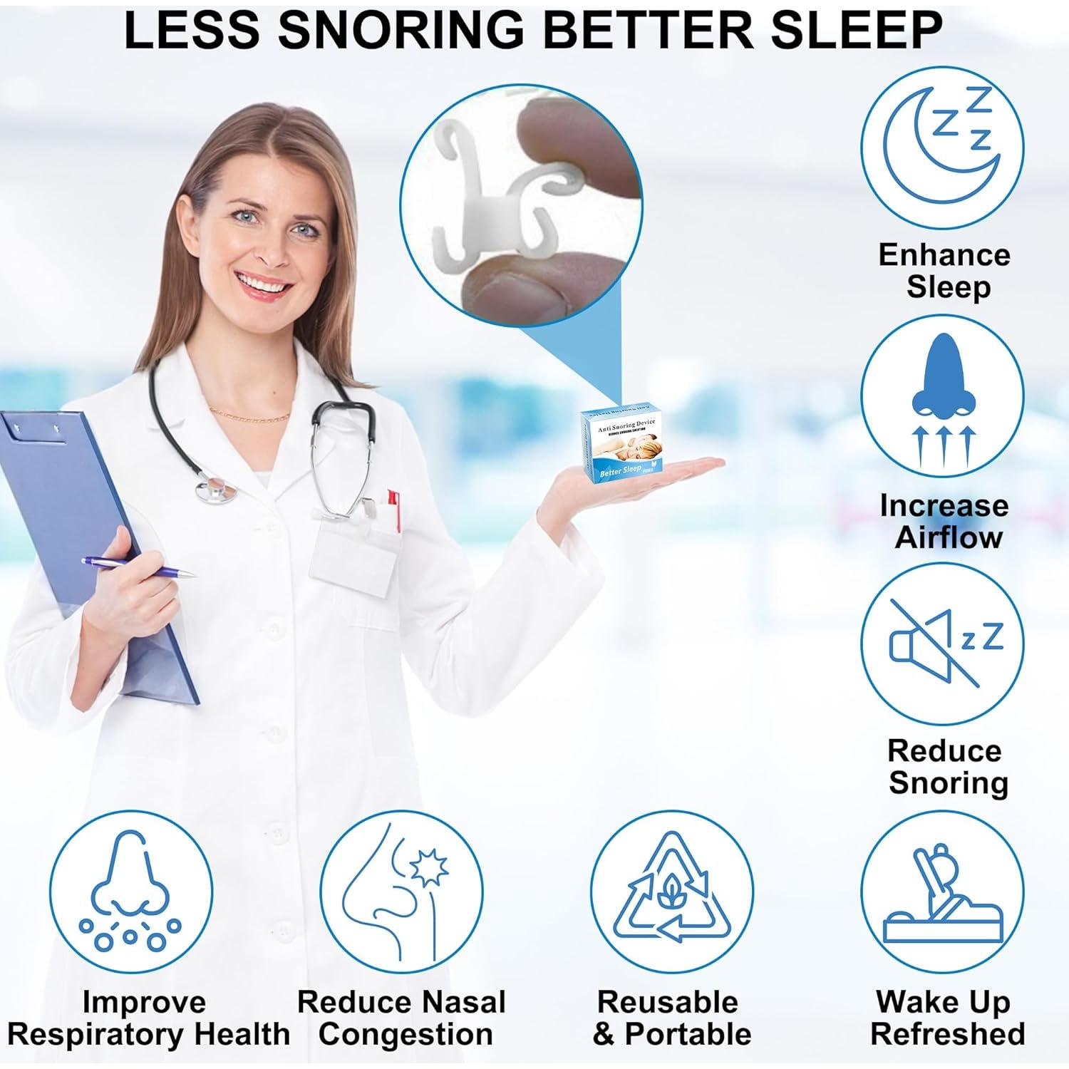 Dilatores Nasales Antirronquido UyiCare - Paquete de 4 Clips