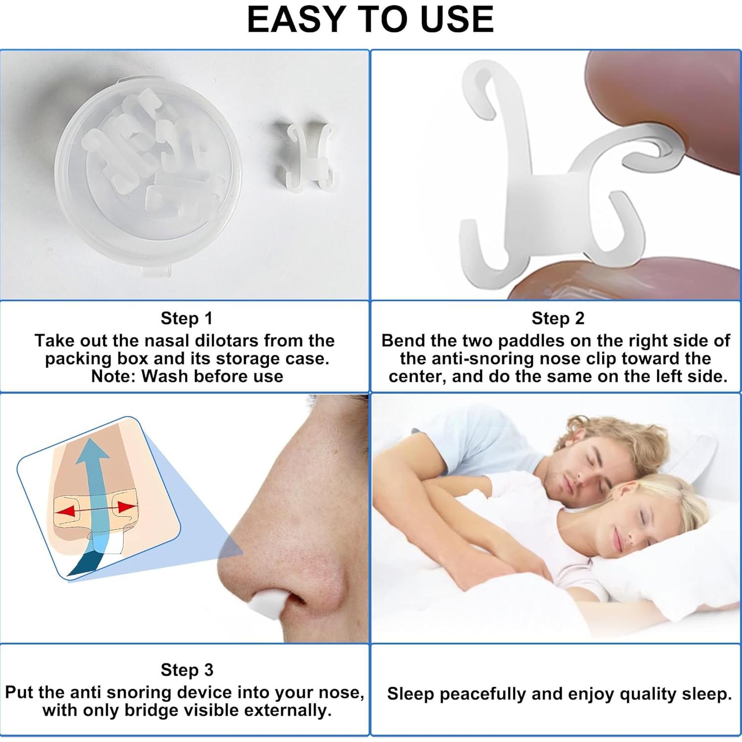 Dilatores Nasales Antirronquido UyiCare - Paquete de 4 Clips