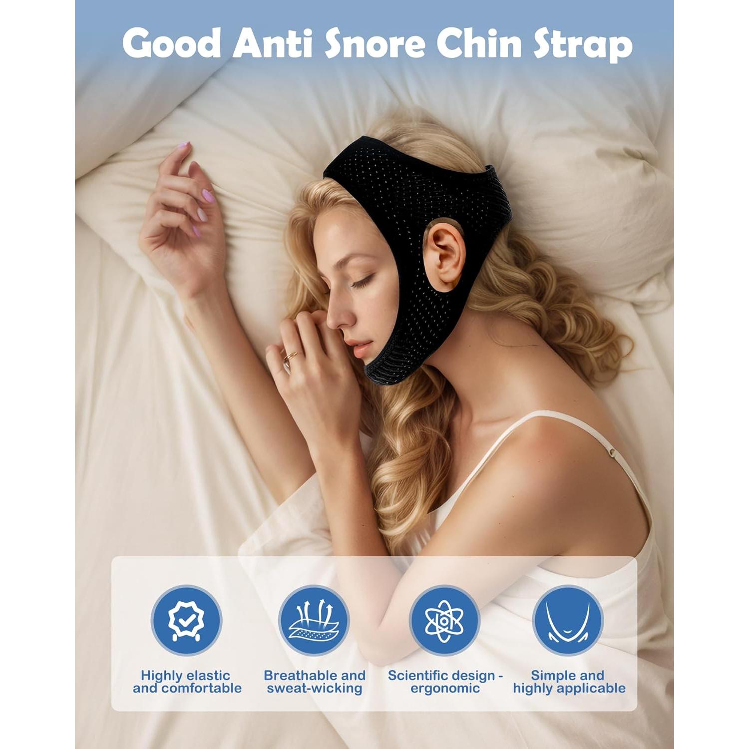 Correa de Barbilla Ajustable Yampahpa para Dormir - Antironquido