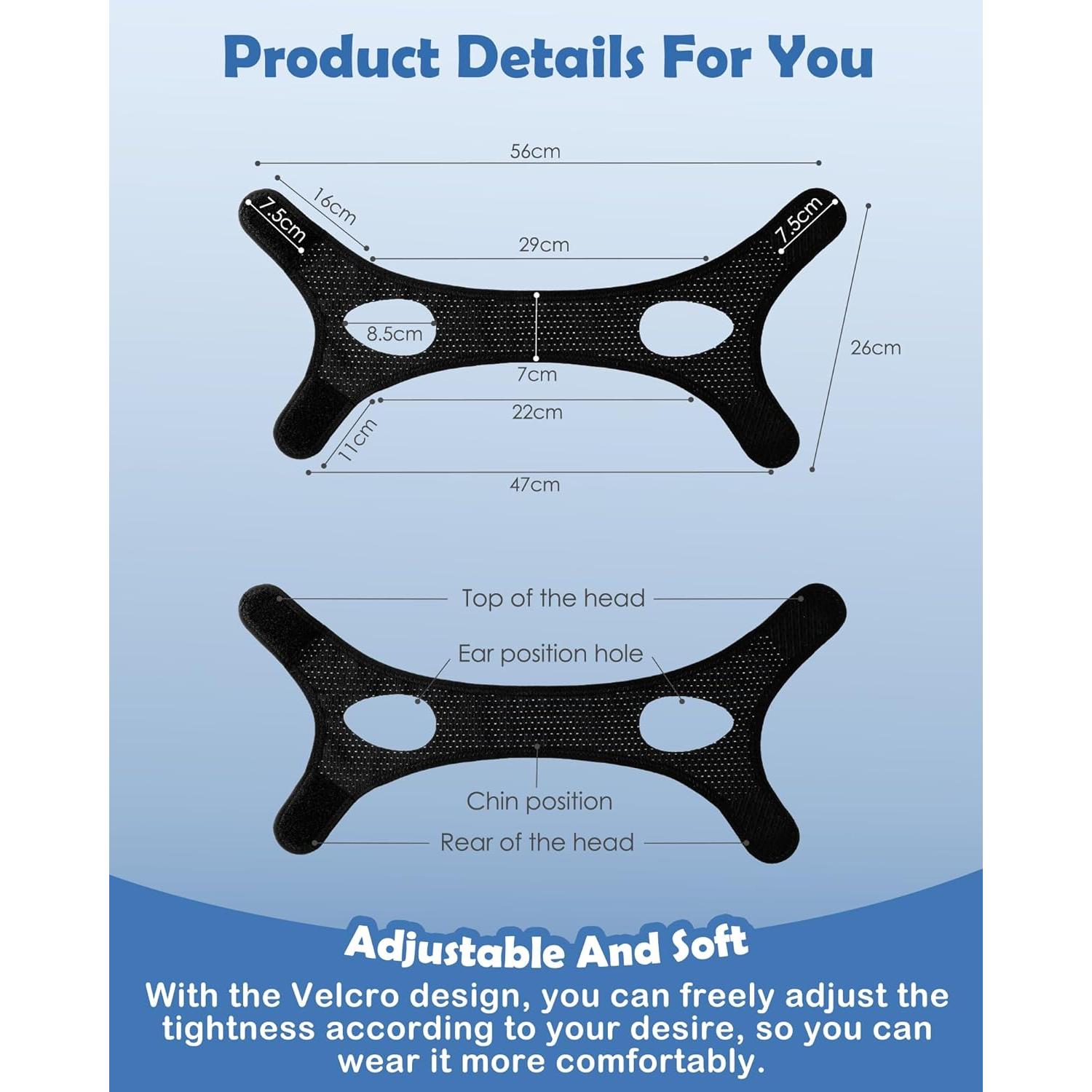 Correa de Barbilla Ajustable Yampahpa para Dormir - Antironquido