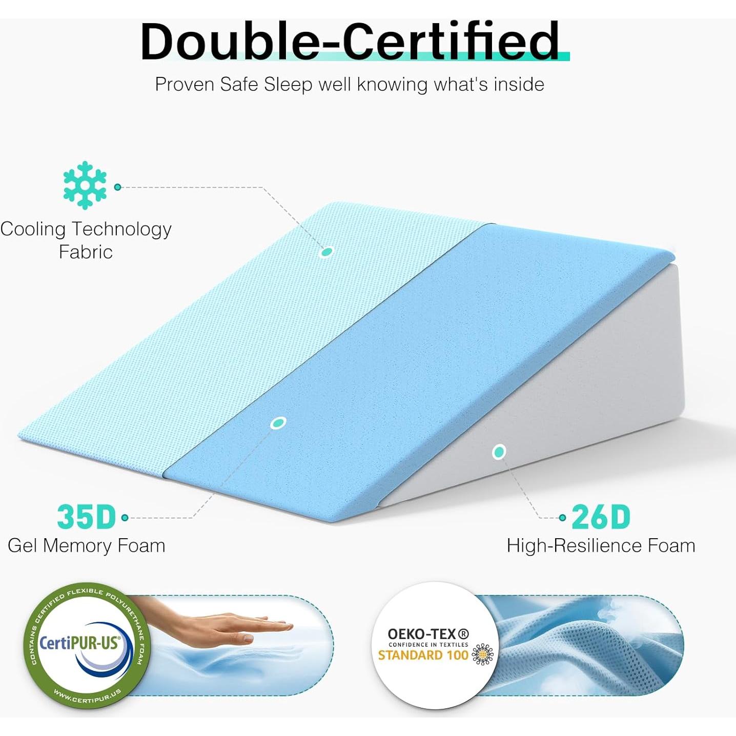 Almohada en Cuña DeerFable WP01 19 cm Doble Cara Enfriamiento