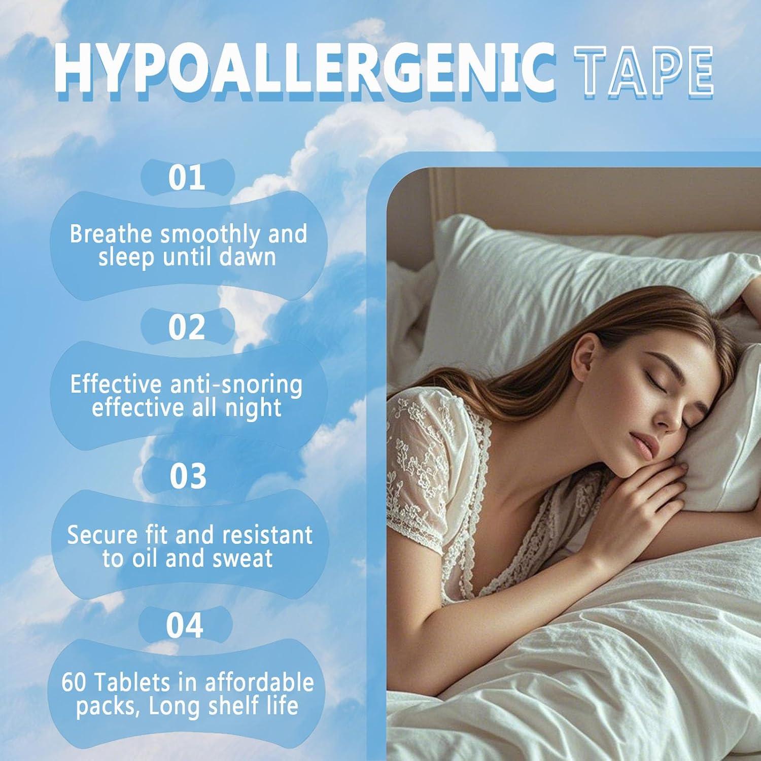 Tiras Nasales Hipoalergénicas Cenlomat - 60 Piezas para Ronquidos