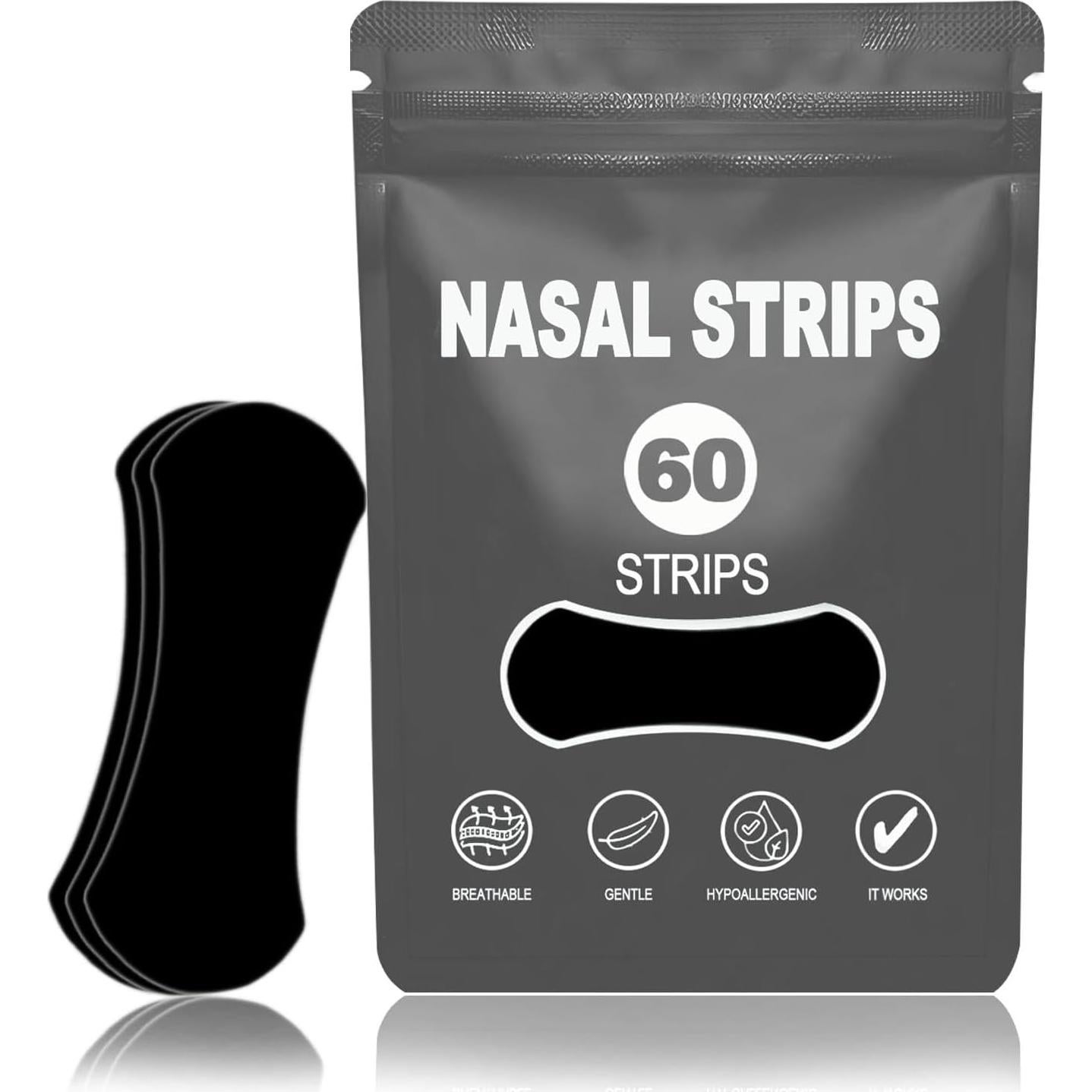 Tiras Nasales Hipoalergénicas Cenlomat - 60 Piezas para Ronquidos