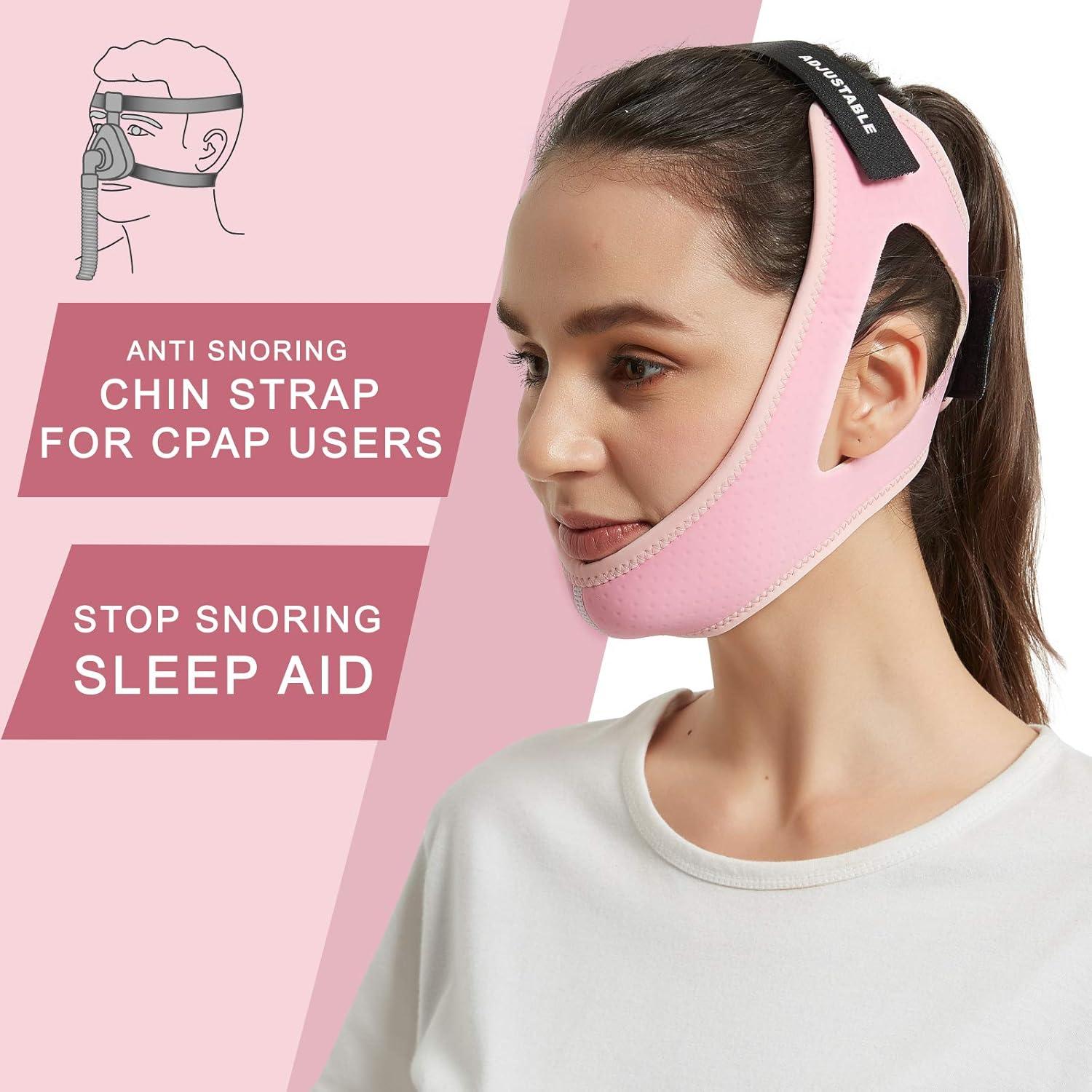 Correa de Barbilla Antironquidos GOPHERBRACE Ajustable Rosa