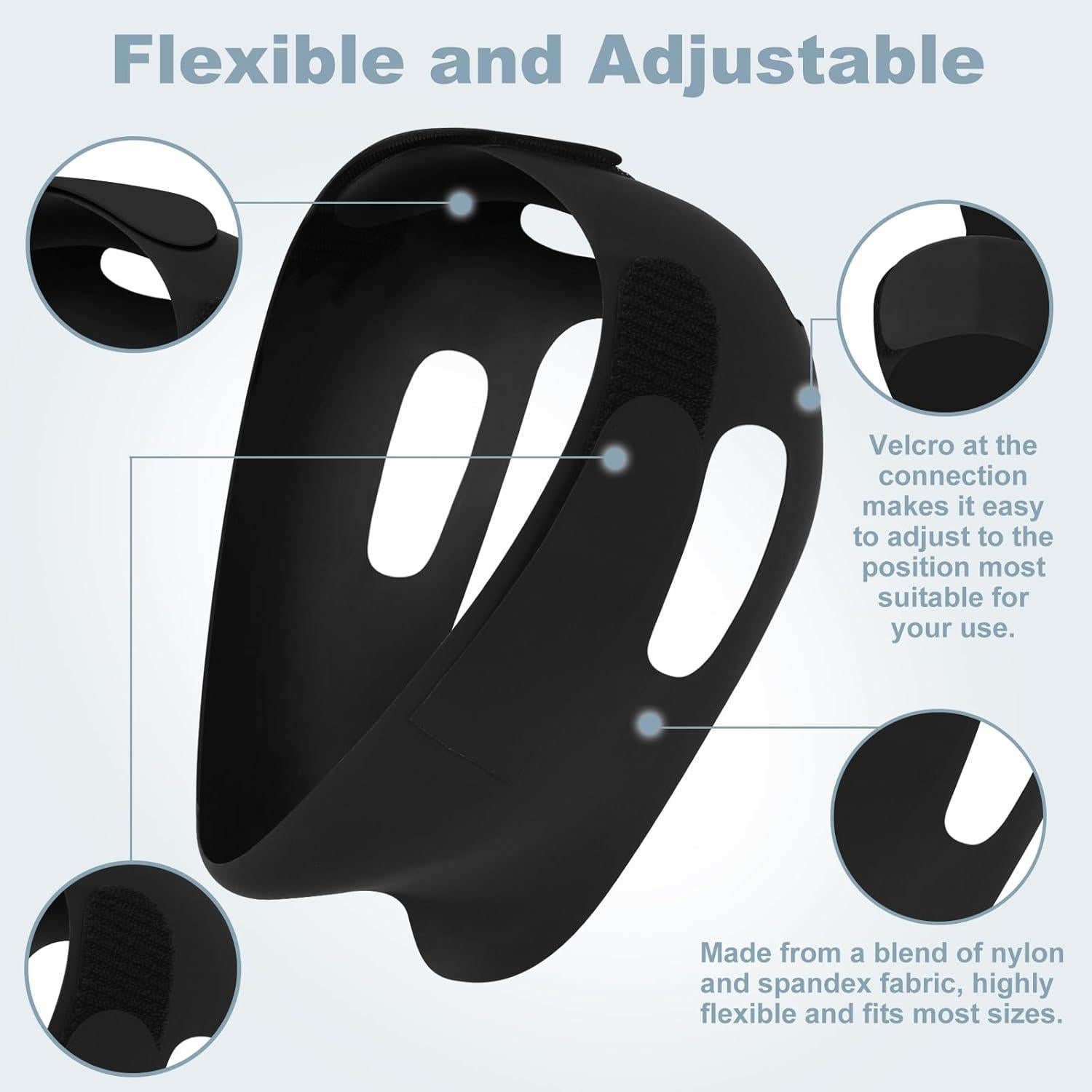 Correa para Barbilla SPEDOL - Dispositivo Anti Ronquidos Negro