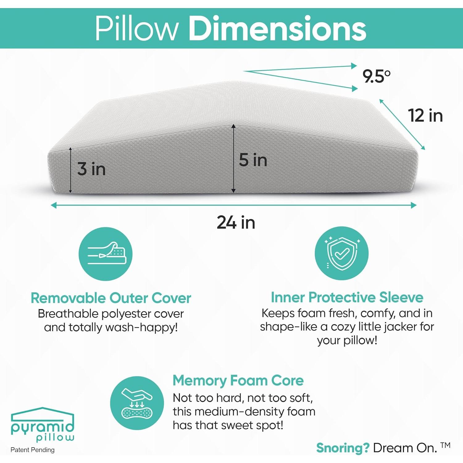 Almohada Antisnoring Pirámide - Espuma de Memoria 61x30.5cm