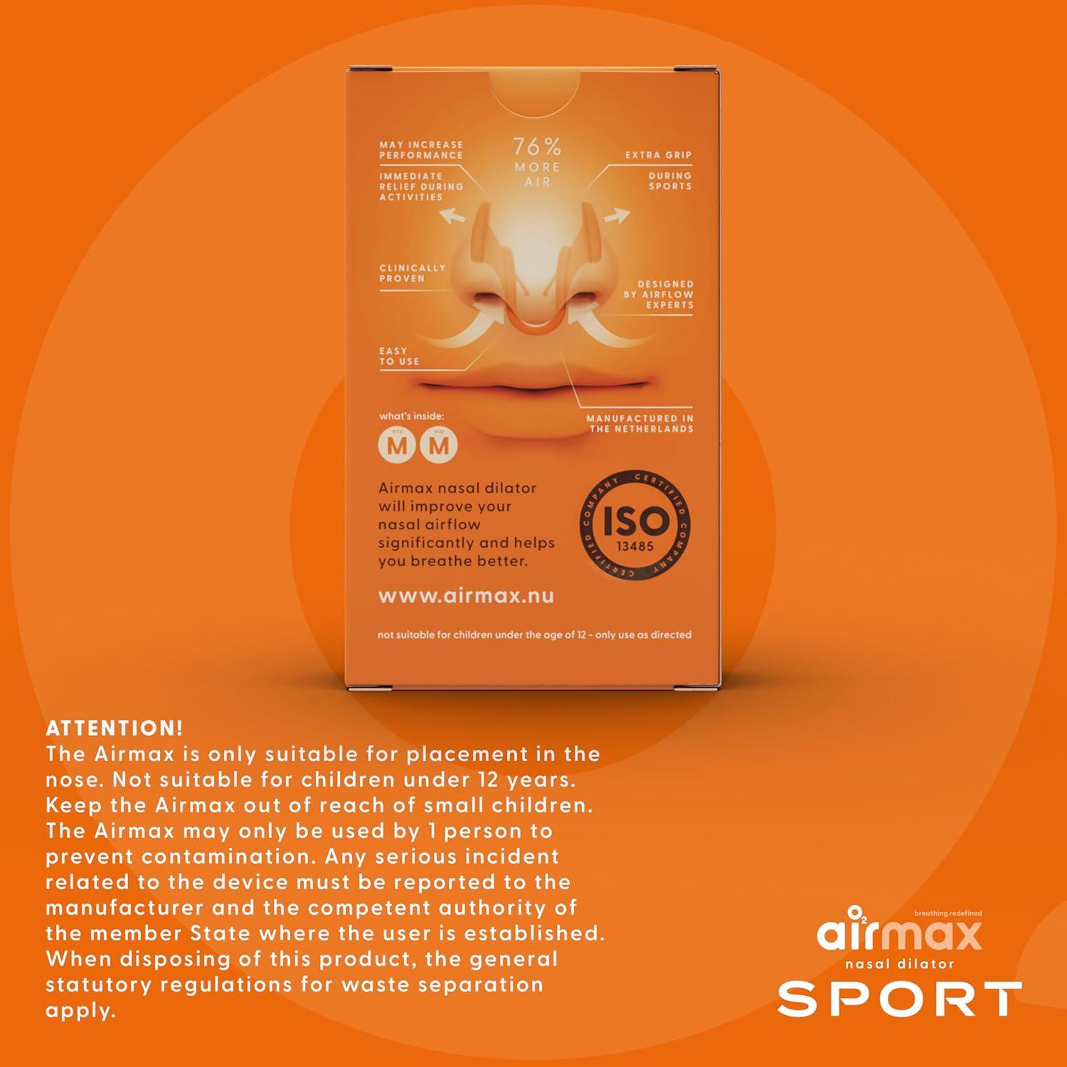 Dilatadores Nasales Airmax Sport Medianos - Paquete de 2