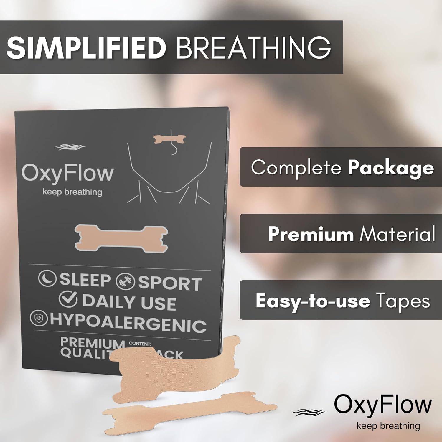 Tiras Nasales OxyFlow Modelo Y - 30 Unidades para Alivio Nasal