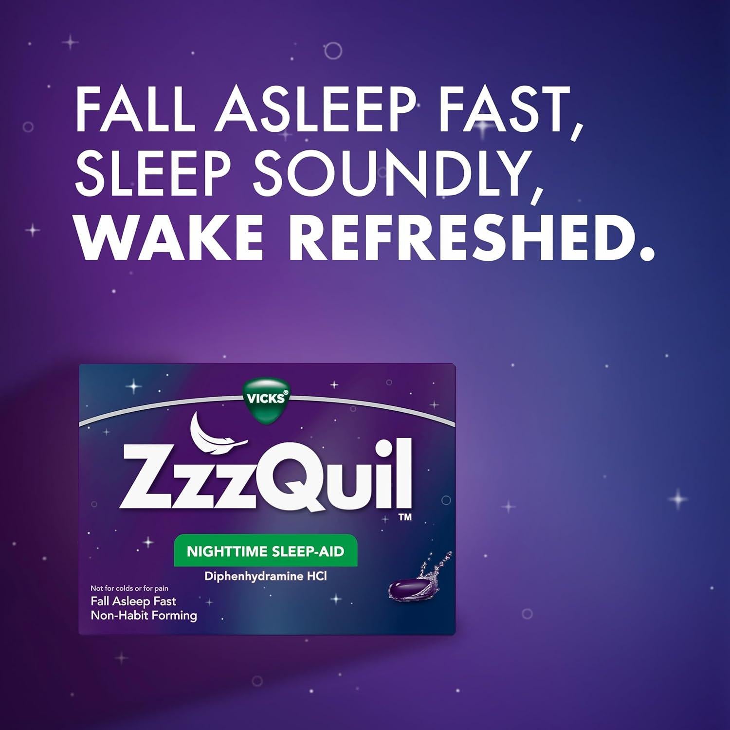 ZzzQuil LiquiCaps 72 Unidades - Ayuda para Dormir Nocturna 50mg
