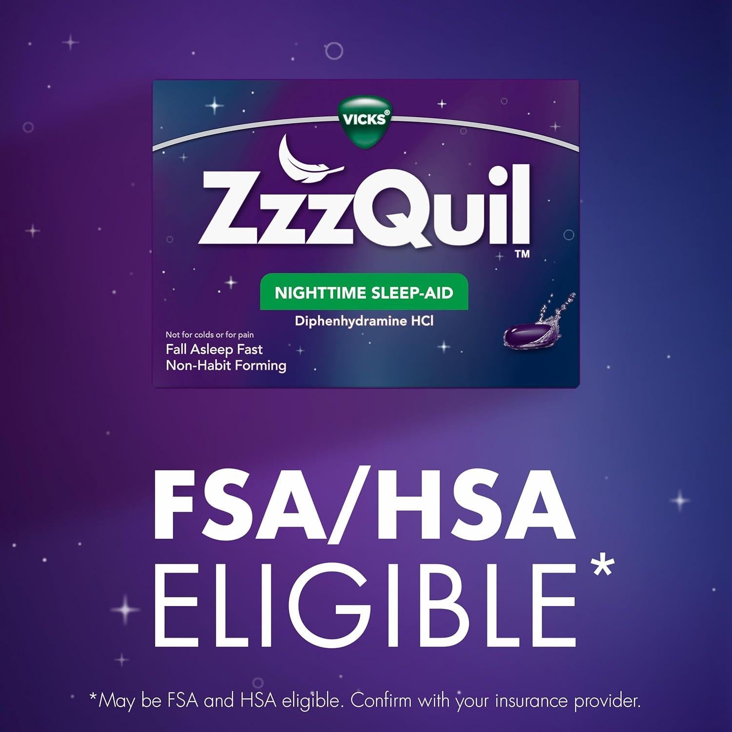 ZzzQuil LiquiCaps 72 Unidades - Ayuda para Dormir Nocturna 50mg