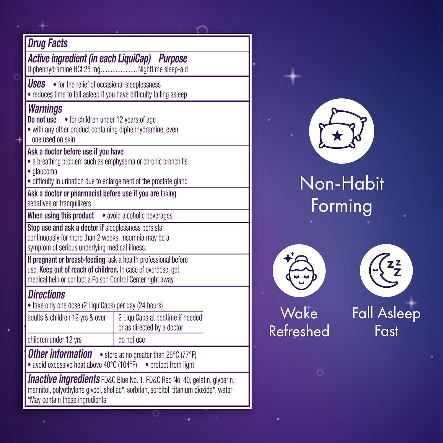 ZzzQuil LiquiCaps 72 Unidades - Ayuda para Dormir Nocturna 50mg