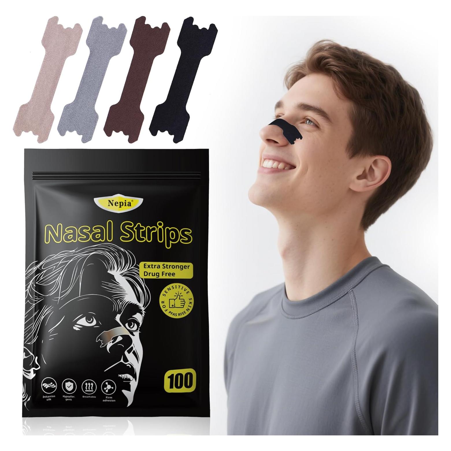 Tiras Nasales Nepia 100 Pcs Sin Láttex para Respiración