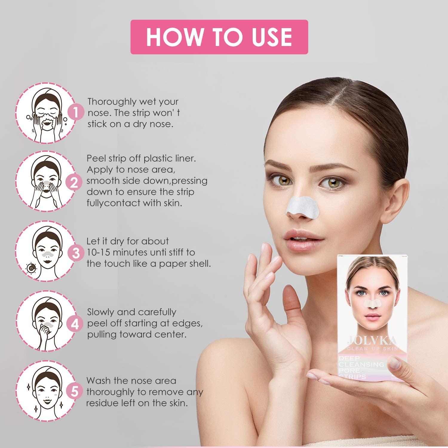 Tiras Limpiadoras de Poros JOLVKA - 65 Unidades Carbón