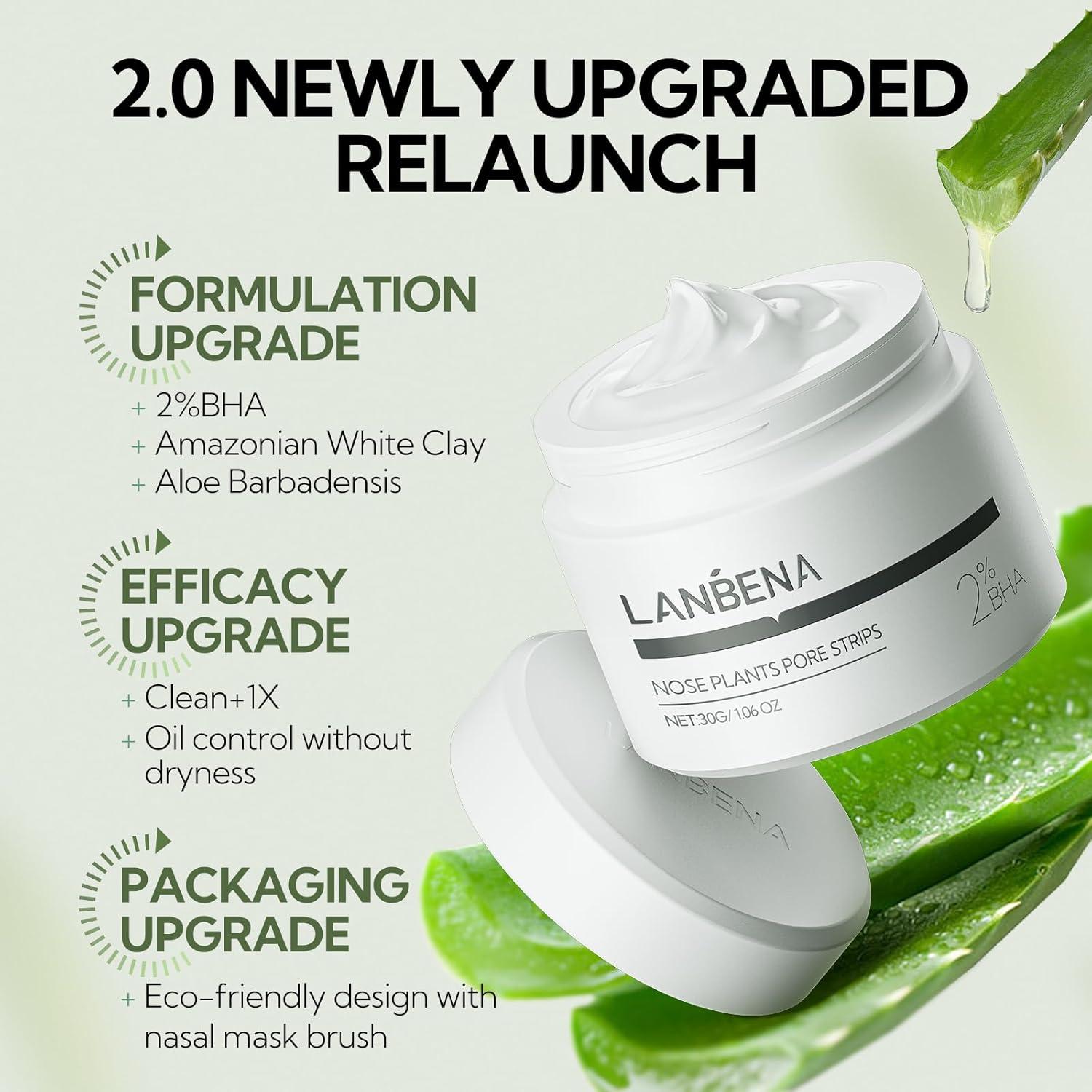 LANBENA Removedor de Puntos Negros 30g - 60 Tiras Nasales