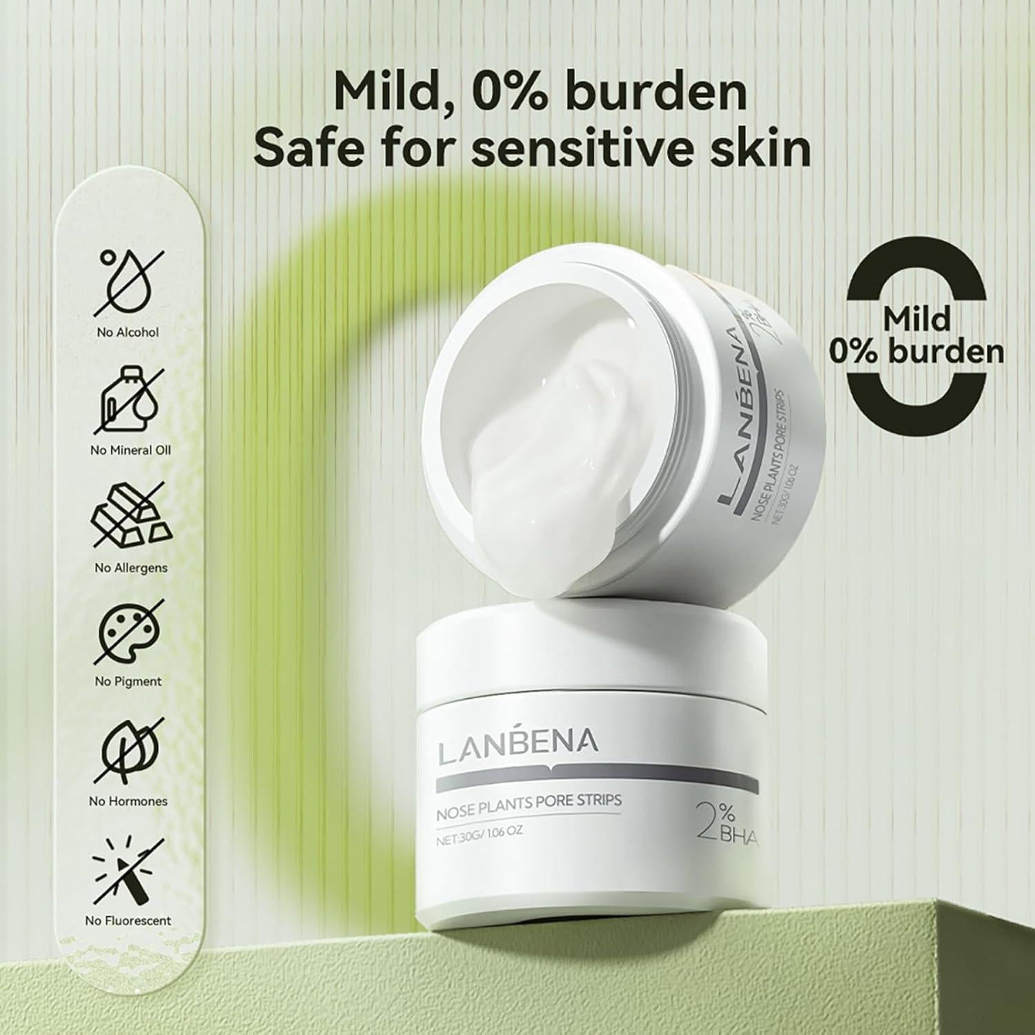 LANBENA Removedor de Puntos Negros 30g - 60 Tiras Nasales