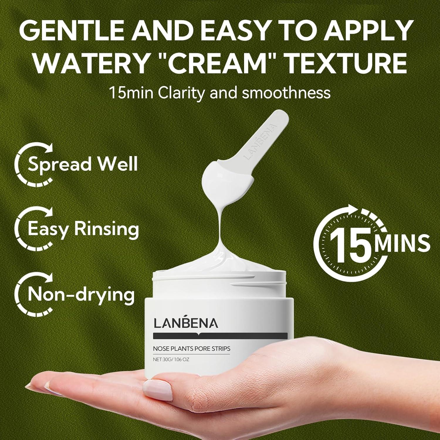 LANBENA Removedor de Puntos Negros 30g - 60 Tiras Nasales