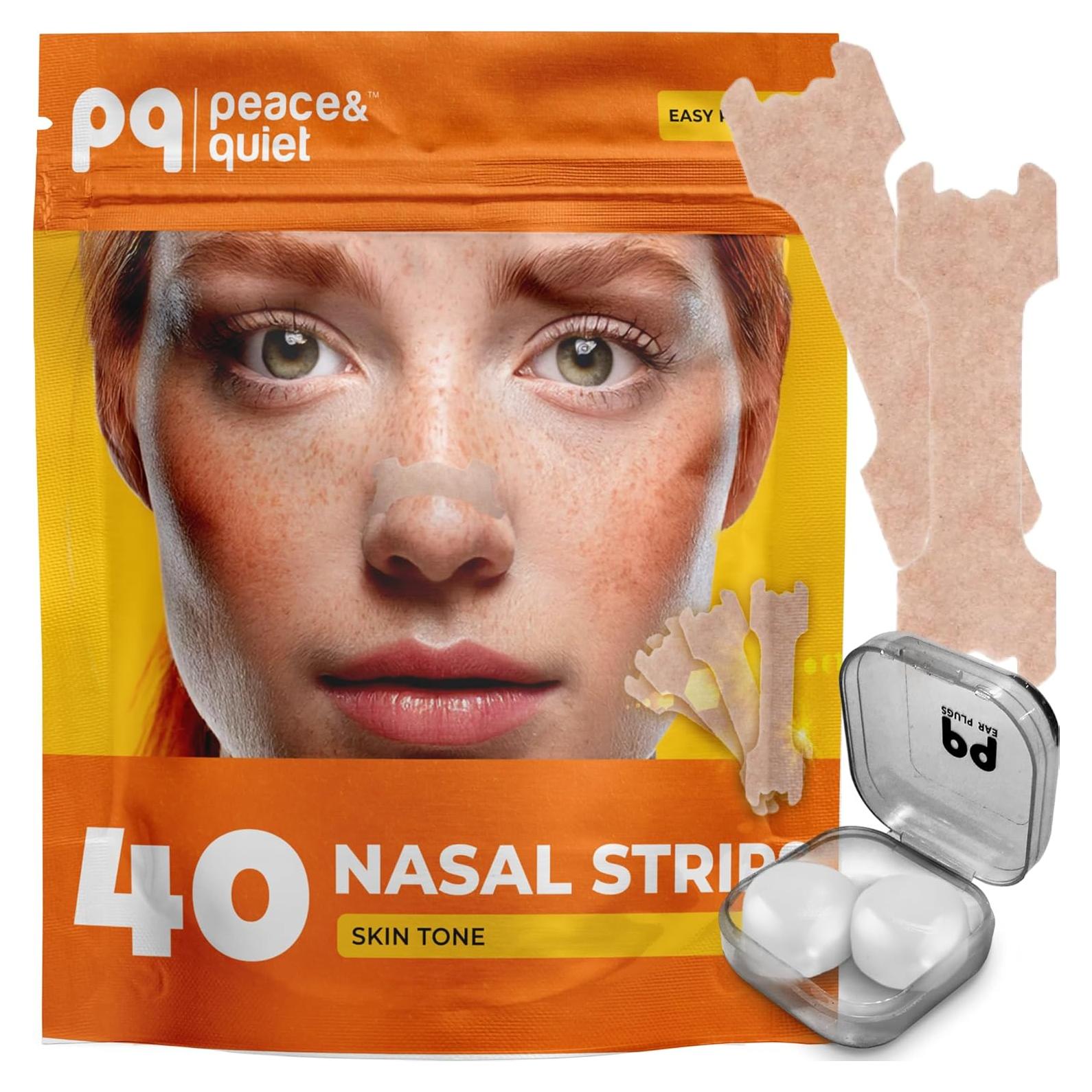 Tiras Nasales Peace&Quiet PQ - 40 Tiras para Dormir