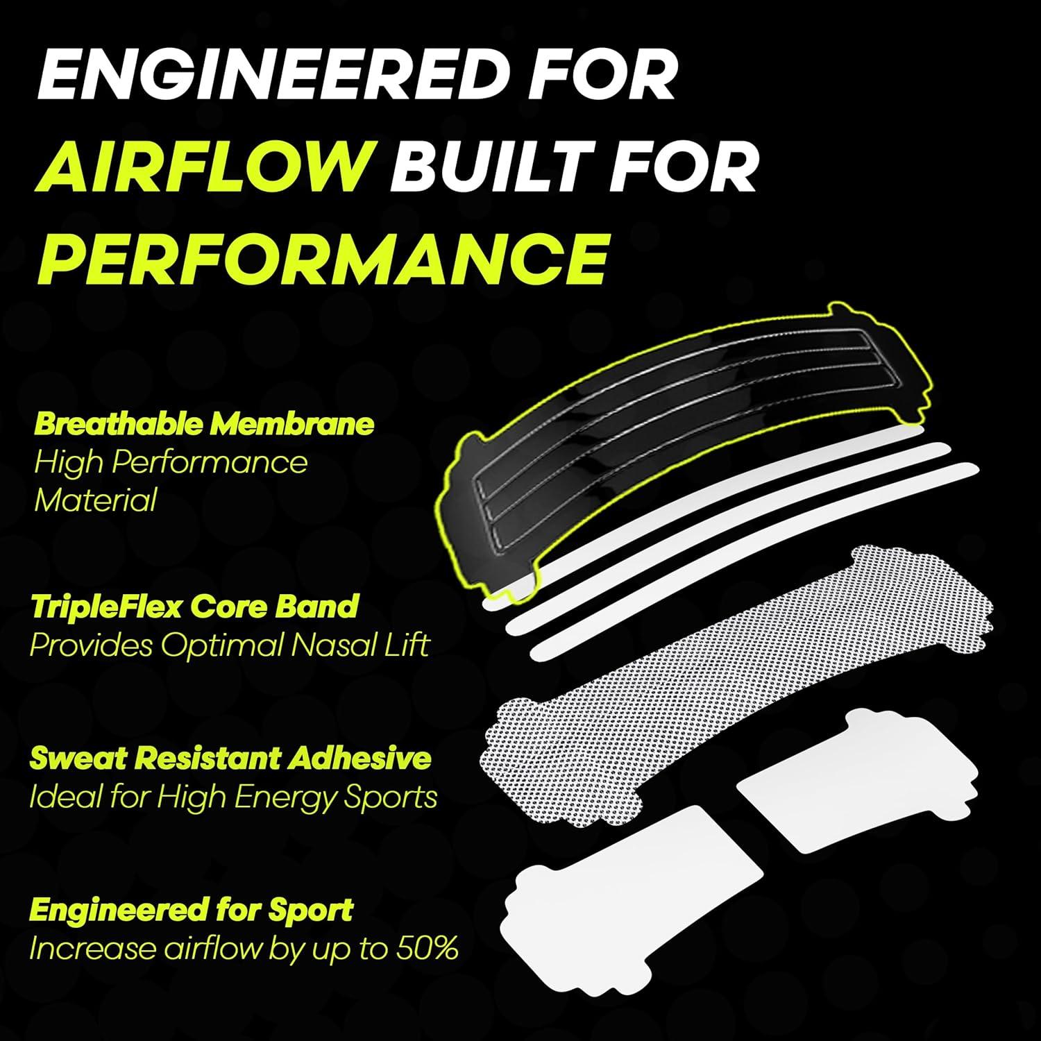 Tiras Nasales Neon Performance para Respirar Mejor - 60 Unidades