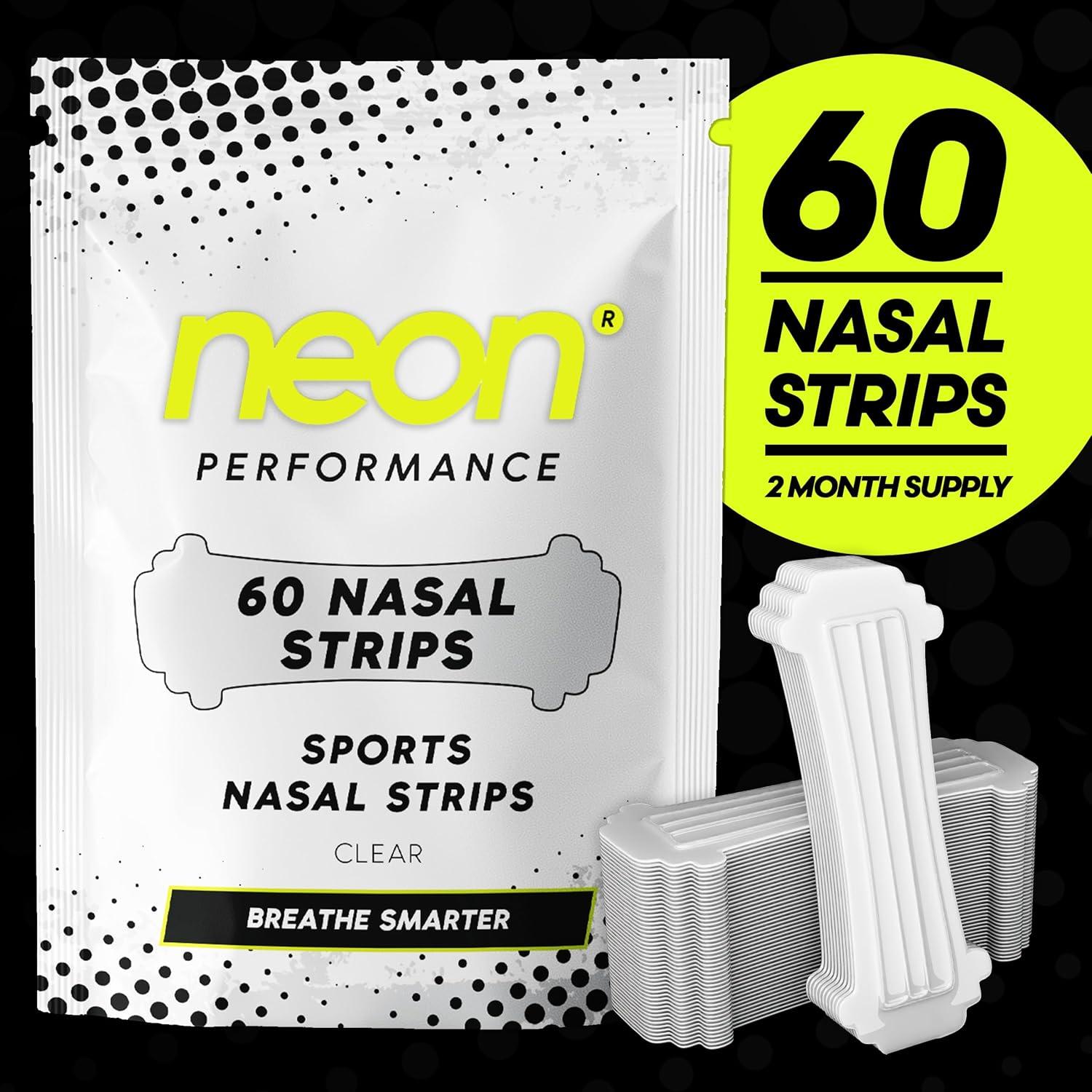 Tiras Nasales Neon Performance para Respirar Mejor - 60 Unidades