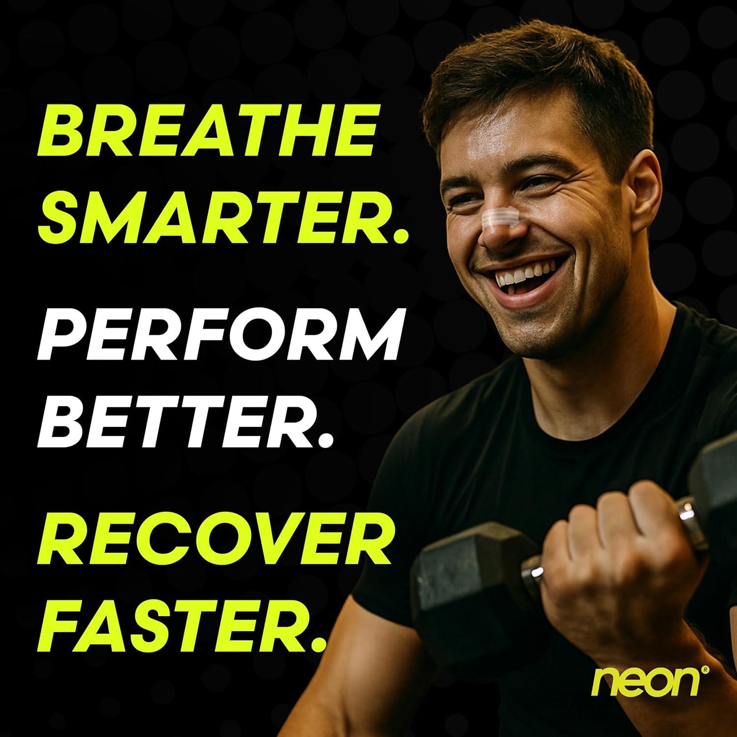 Tiras Nasales Neon Performance para Respirar Mejor - 60 Unidades