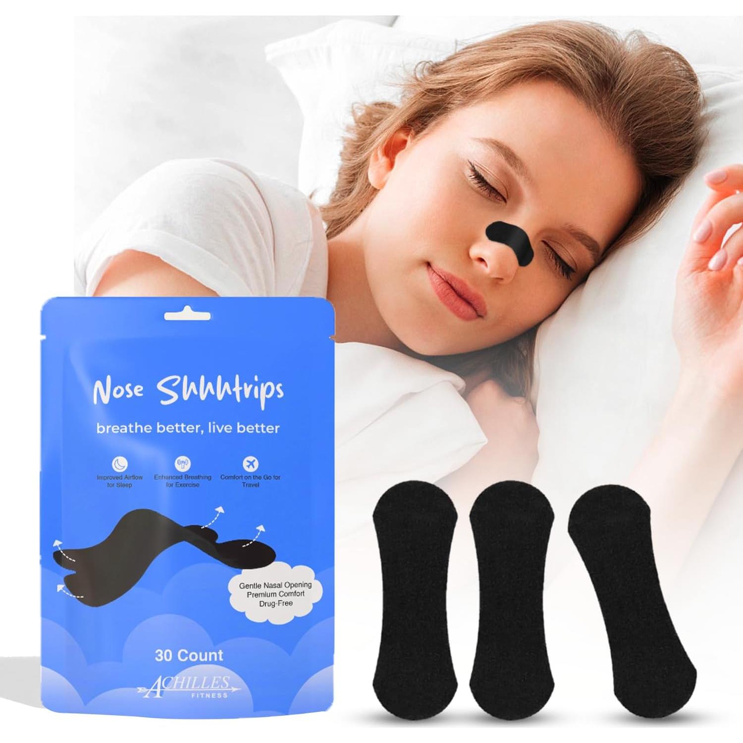Tiras Nasales Achilles Fitness - 30 Unidades para Respirar Mejor