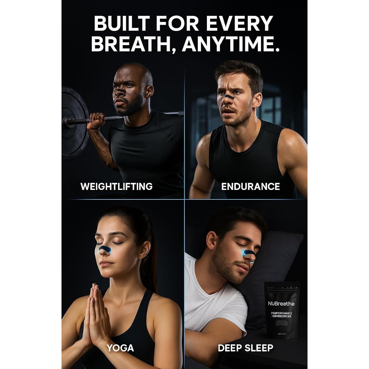 Tiras Nasales Hipoalergénicas Nubreathe 60 Unidades Grado Médico