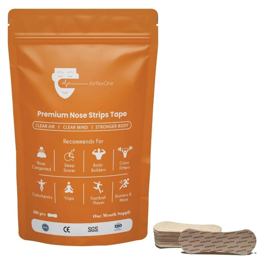 Tiras Nasales Premium AirFlexOne - Alivio Ronquidos 30 Unidades