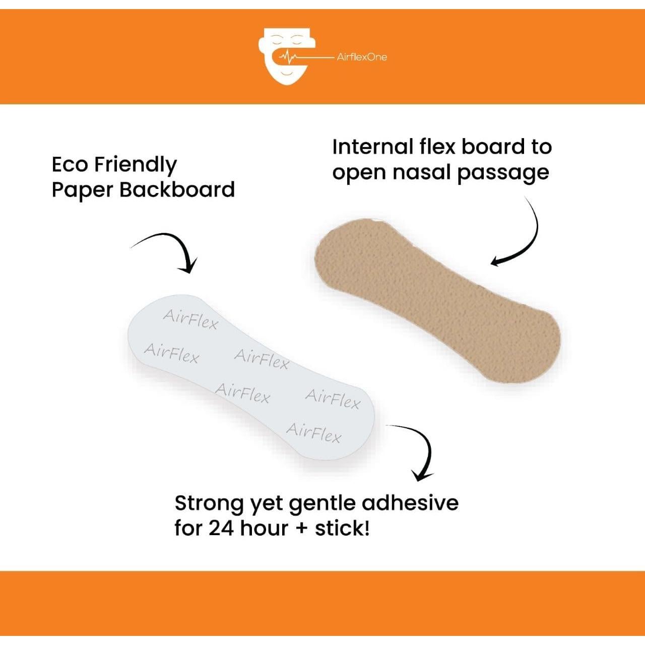 Tiras Nasales Premium AirFlexOne - Alivio Ronquidos 30 Unidades