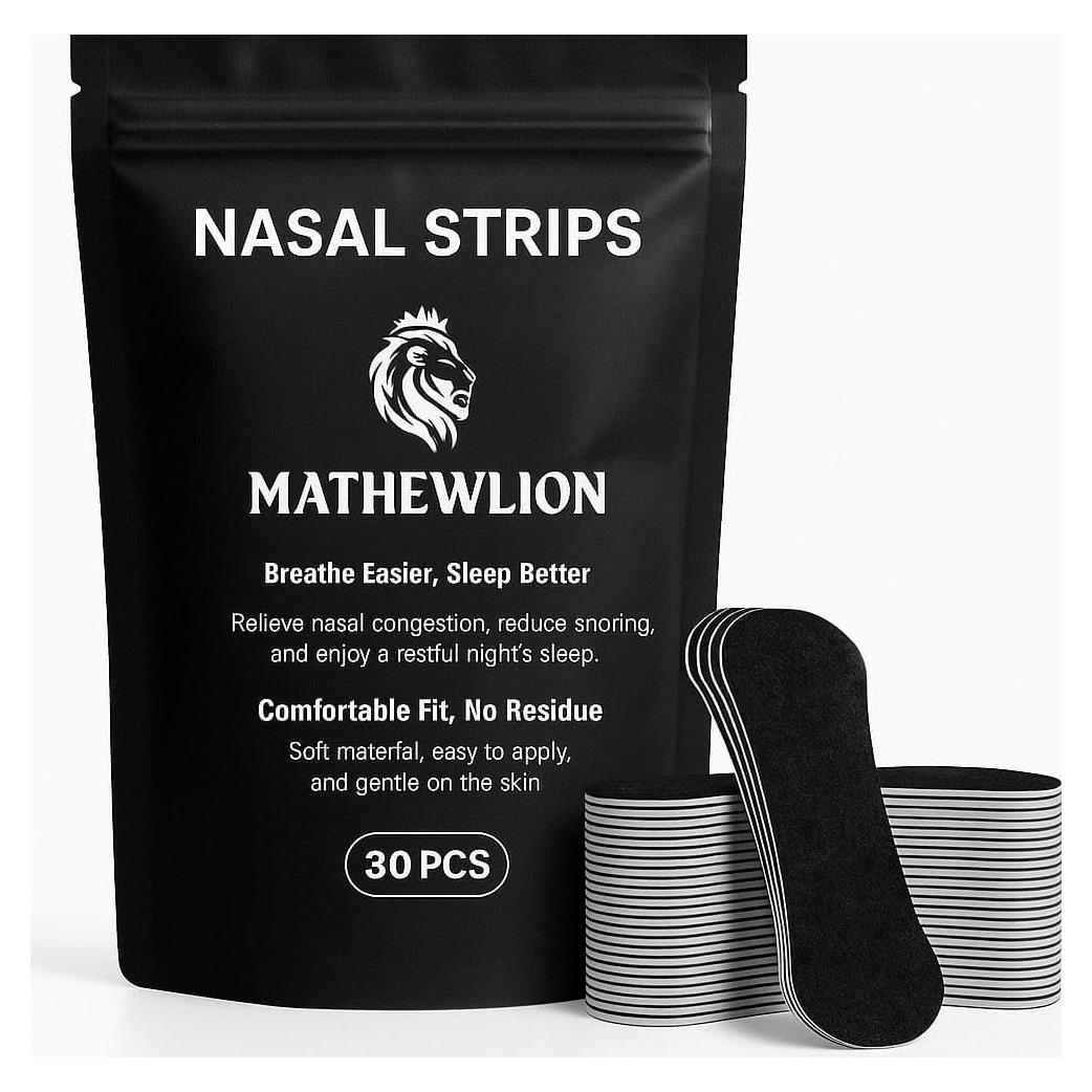 Tiras Nasales MATHEWLION 30 Unidades - Extra Fuertes y Anchas