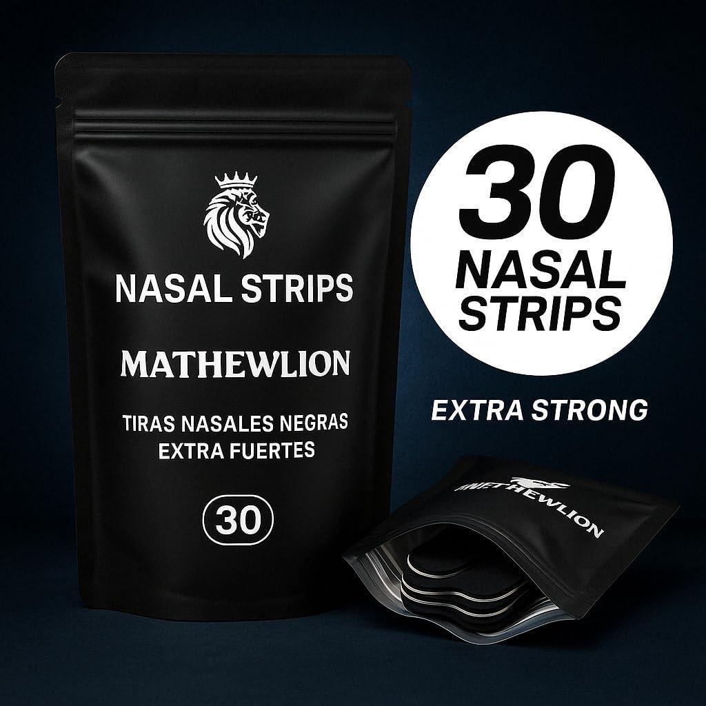 Tiras Nasales MATHEWLION 30 Unidades - Extra Fuertes y Anchas