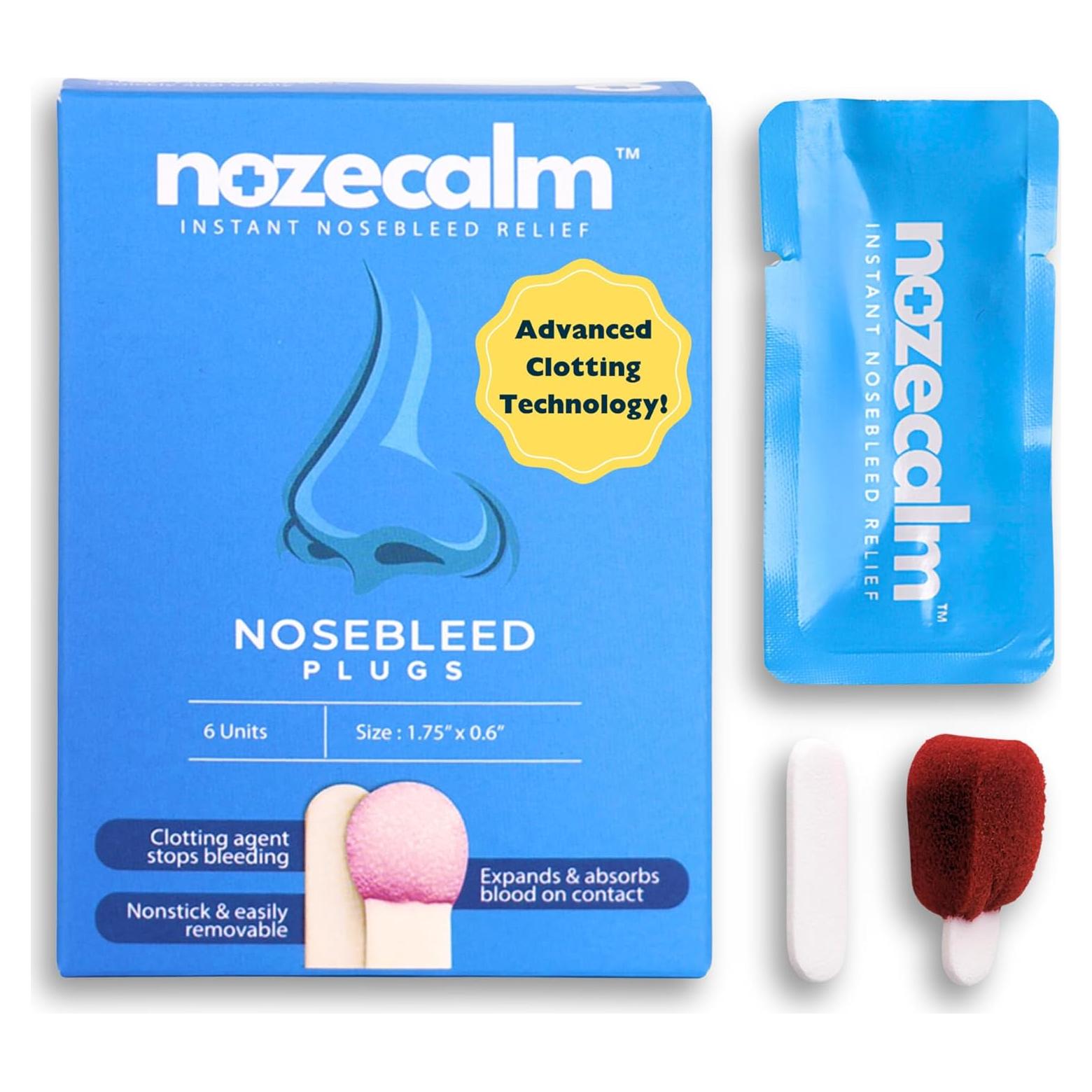 Detenedor de Sangrado Nasal NozeCalm - 6 Unidades - Hipoalergénico