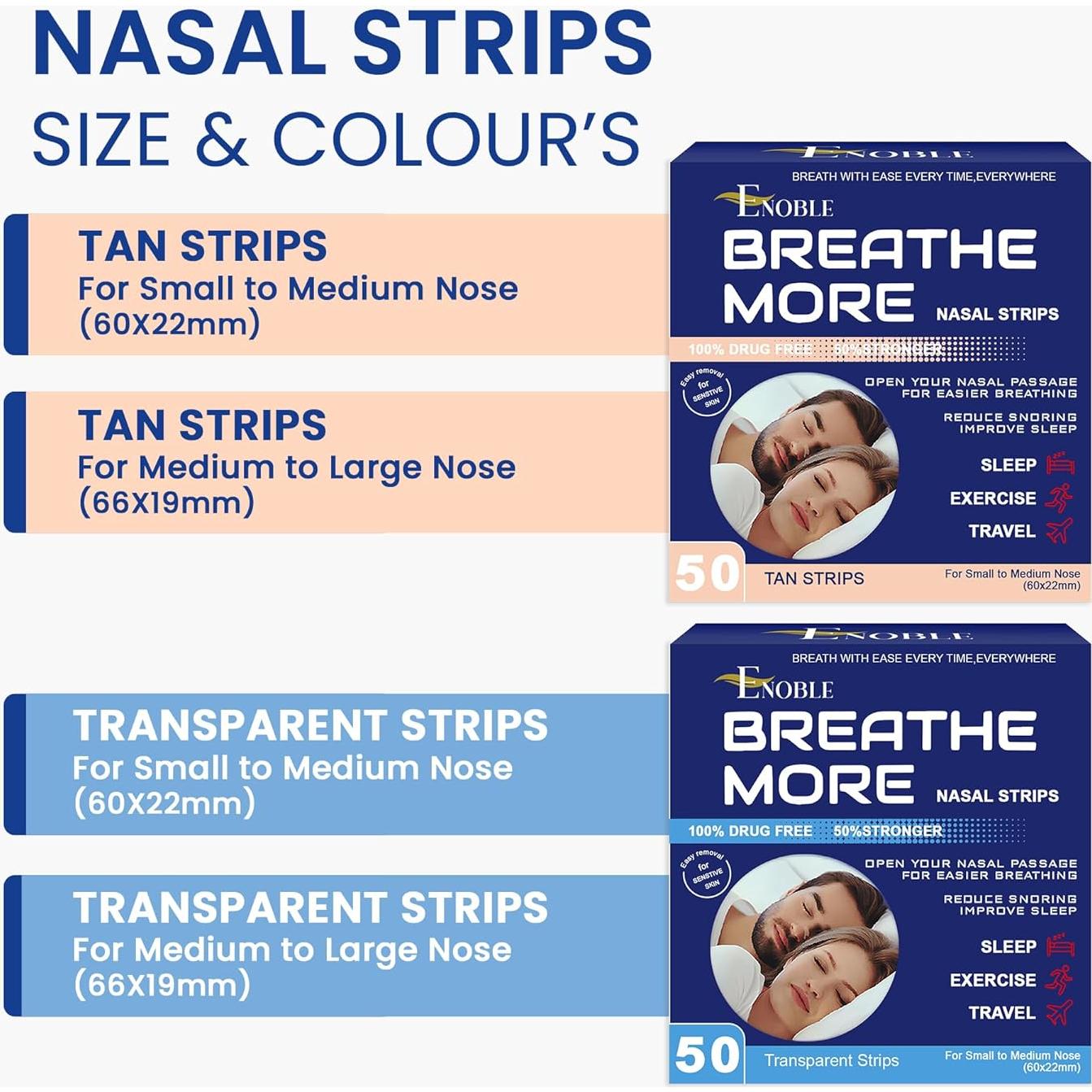 Tiras Nasales Breathe More - Beige 60x22mm - 50 Unidades