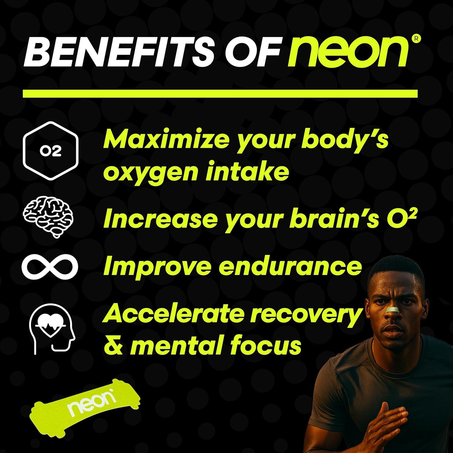 Tiras Nasales Neón Rendimiento - 60 Unidades para Deporte y Sueño