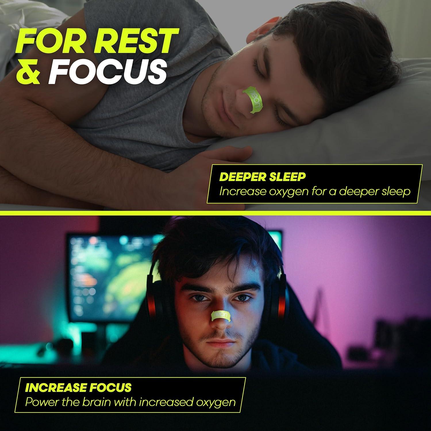 Tiras Nasales Neón Rendimiento - 60 Unidades para Deporte y Sueño