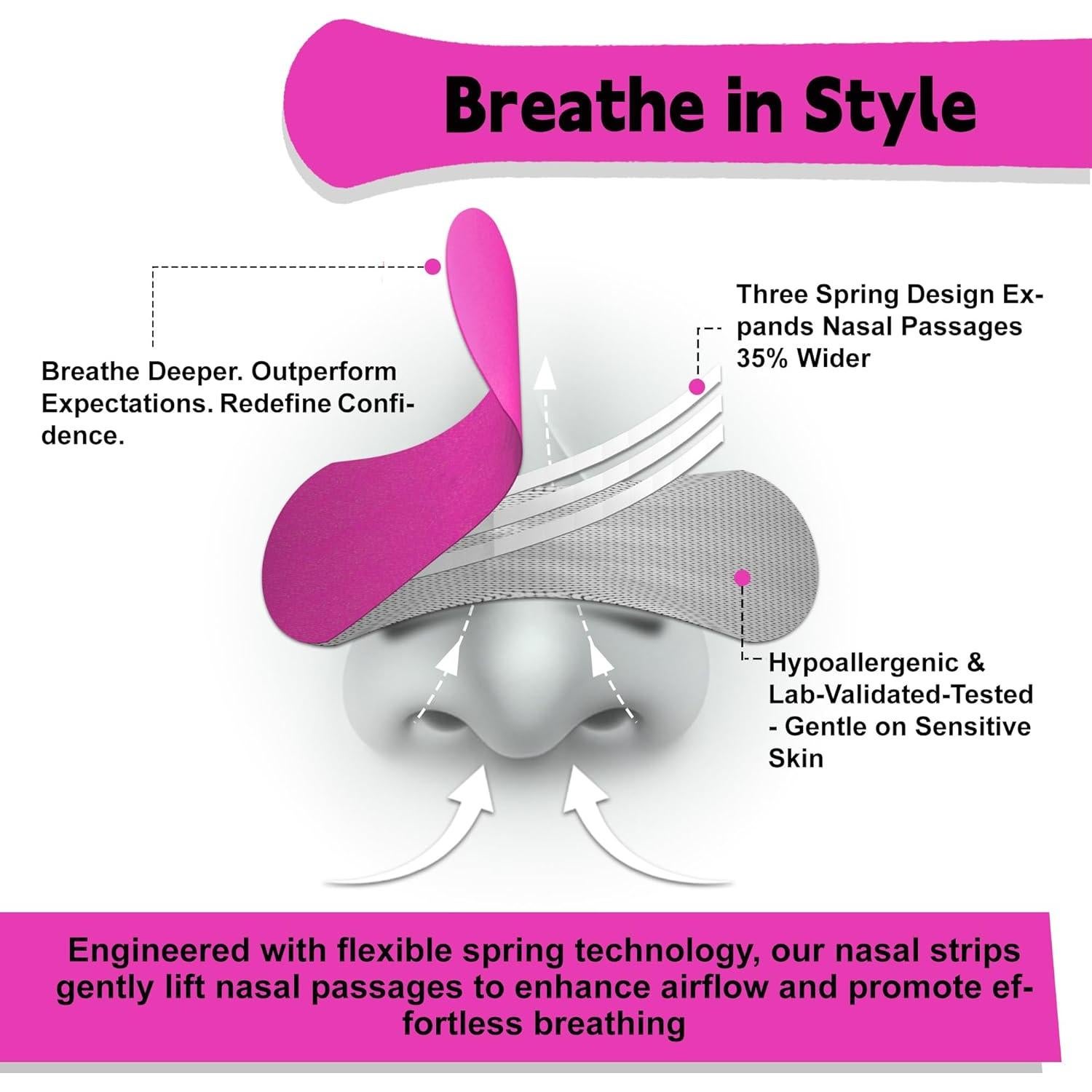 Tiras Nasales Nepia 50 Pack - Sin Láttex, Rosa Rojo