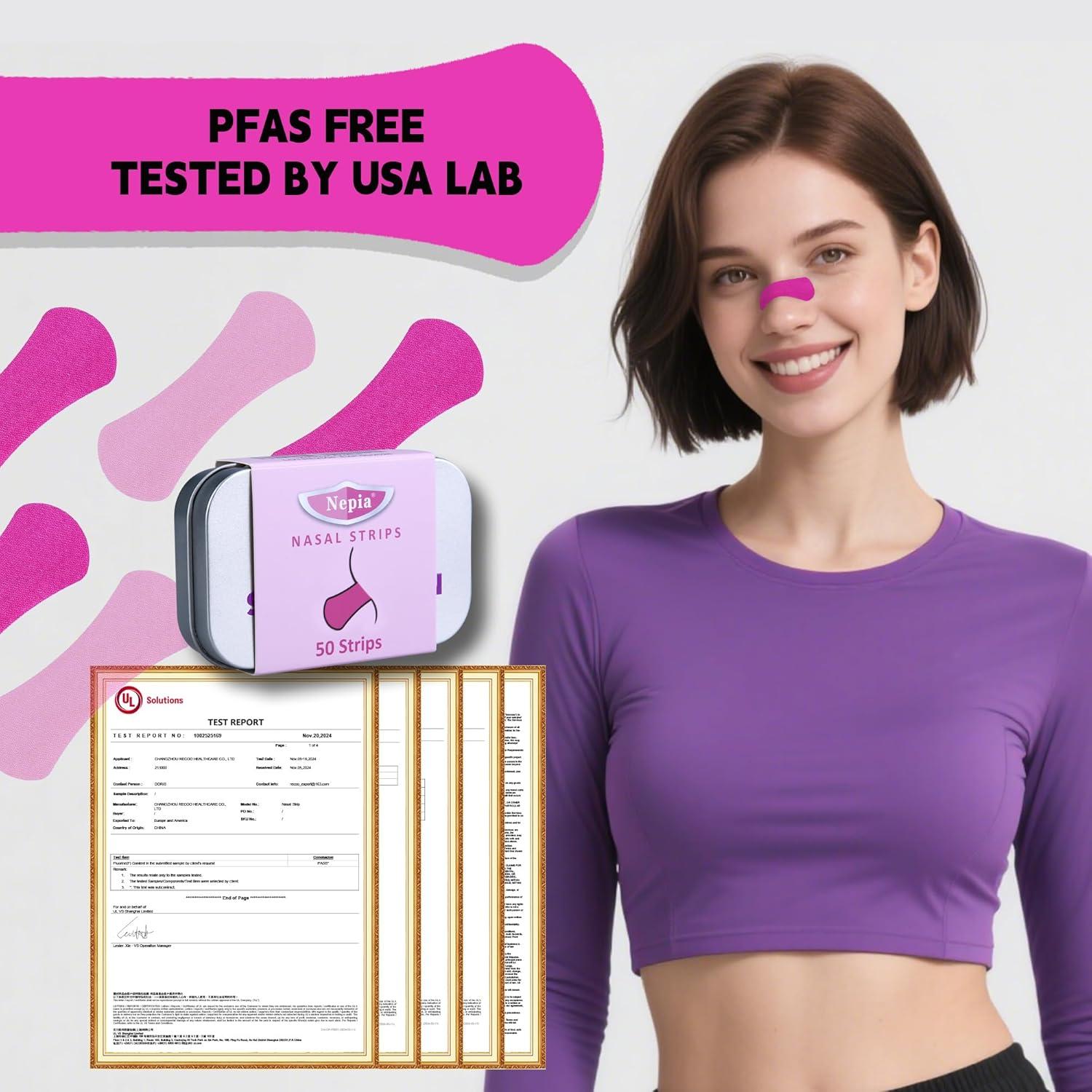 Tiras Nasales Nepia 50 Pack - Sin Láttex, Rosa Rojo