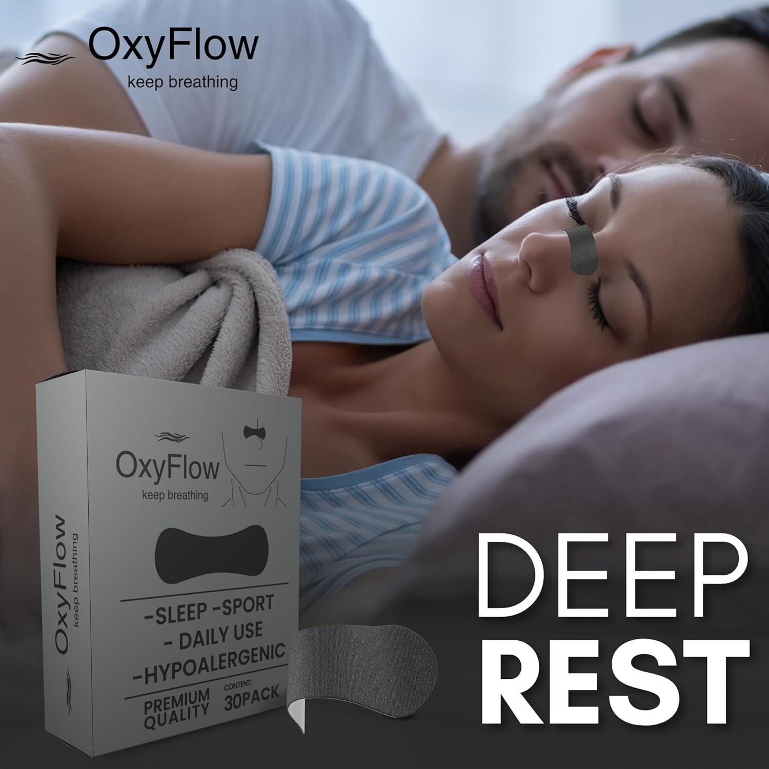 Tiras Nasales OxyFlow para Alivio de Congestión Nasal