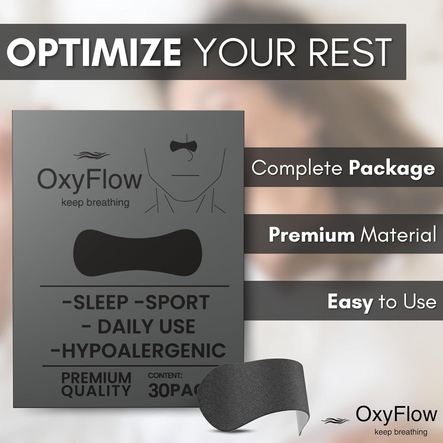 Tiras Nasales OxyFlow para Alivio de Congestión Nasal