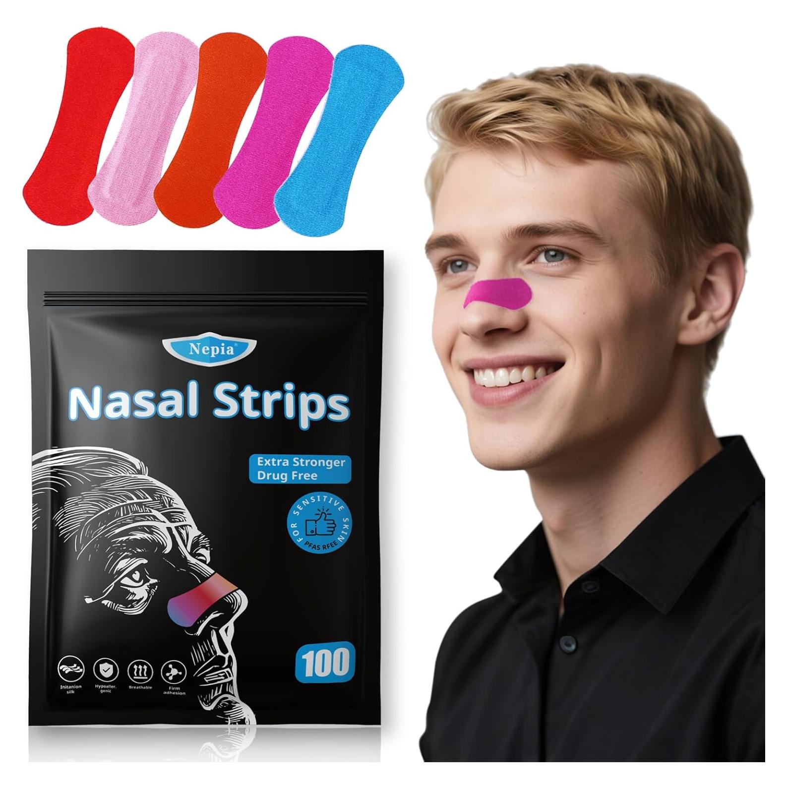 Tiras Nasales Nepia 100 Unidades Sin Láttex Alivio Congestión