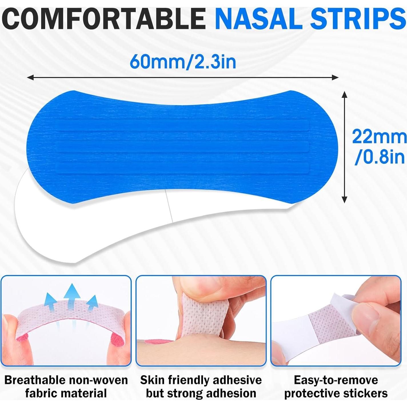 Tiras Nasales VISRIE - 100 Unidades, Alivio Congestión, Ajuste Universal