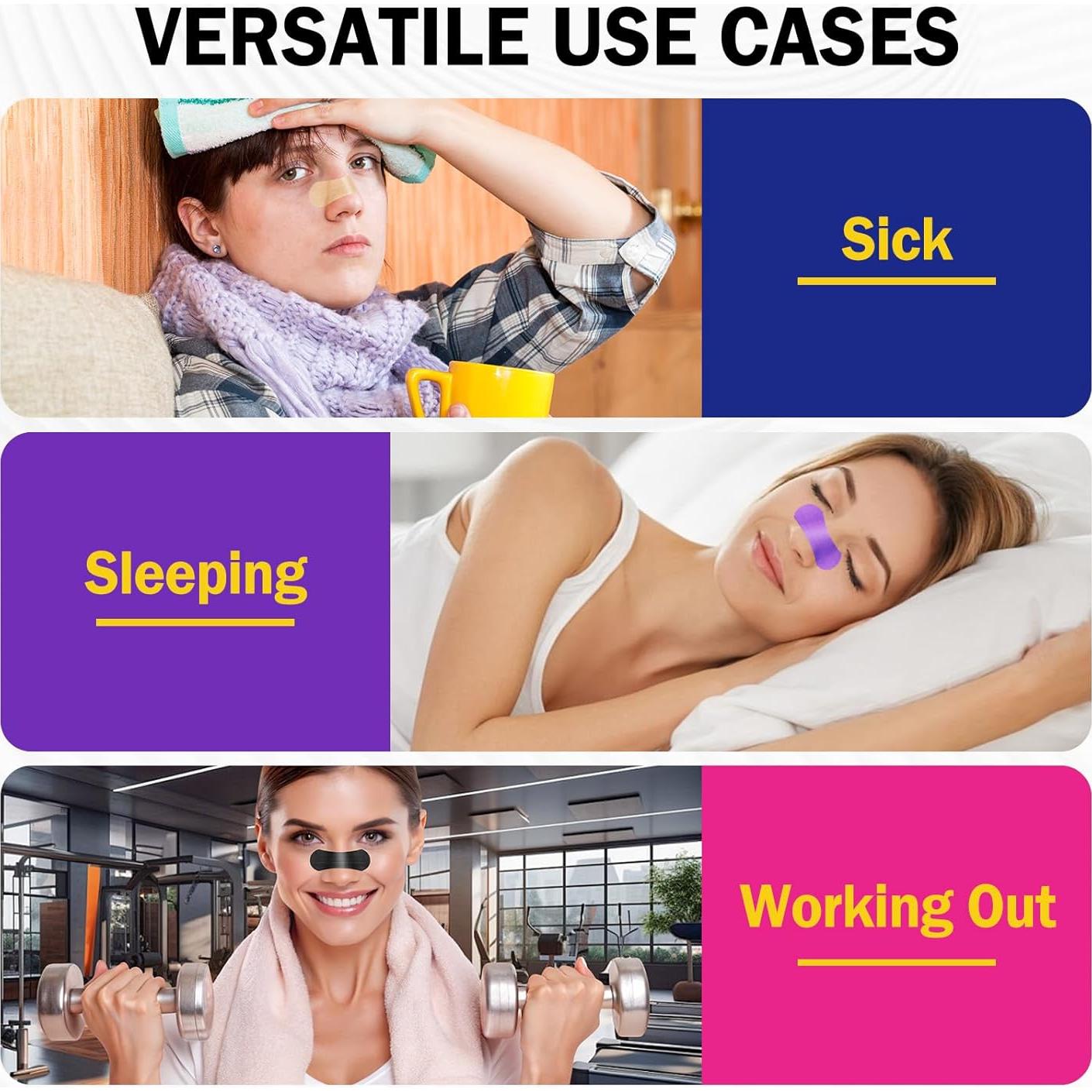 Tiras Nasales VISRIE - 100 Unidades, Alivio Congestión, Ajuste Universal