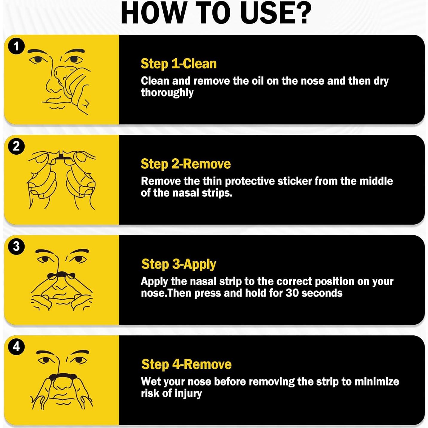 Tiras Nasales VISRIE - 100 Unidades, Alivio Congestión, Ajuste Universal