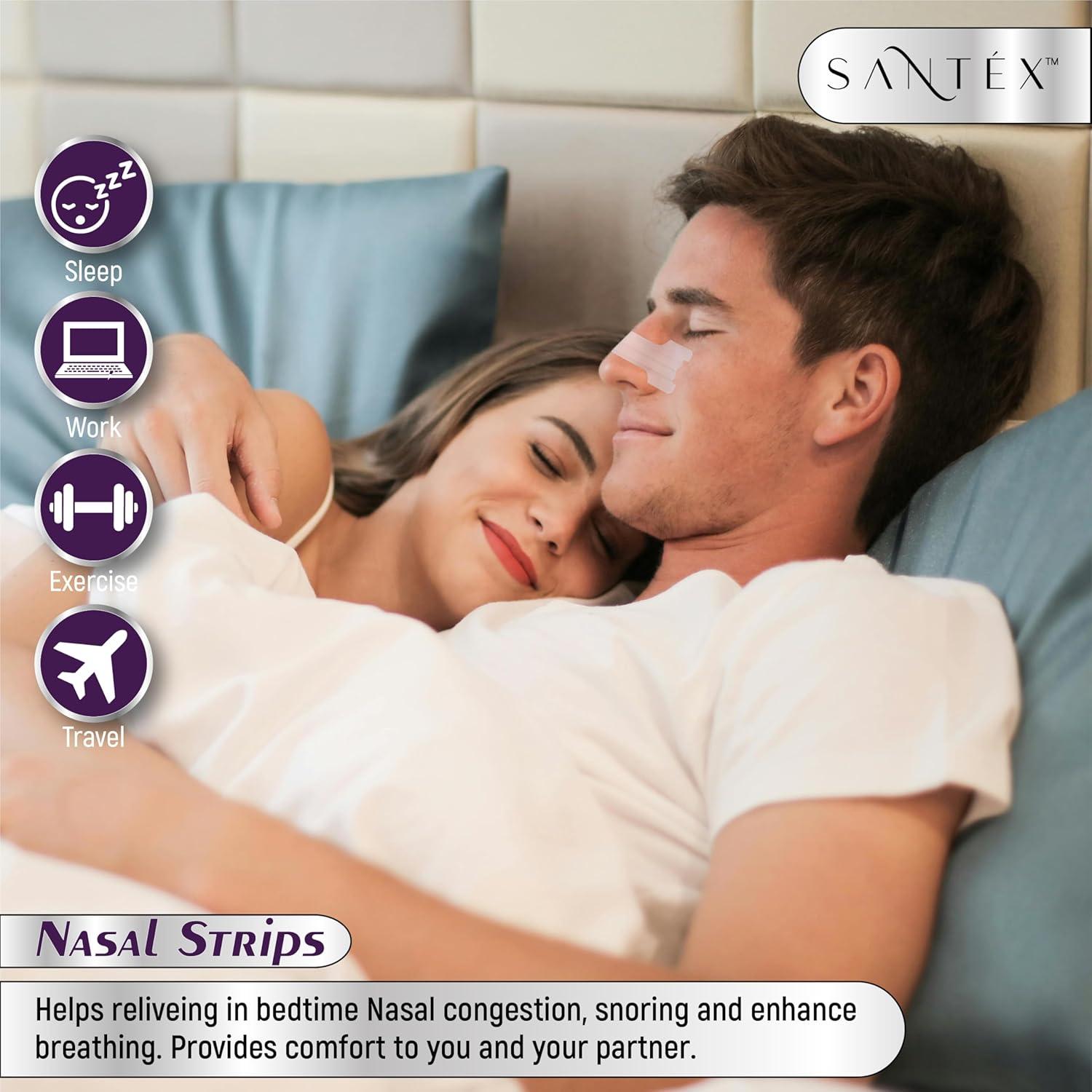 Tiras Nasales Santéx Grandes 45ct - Alivio Ronquidos y Congestión