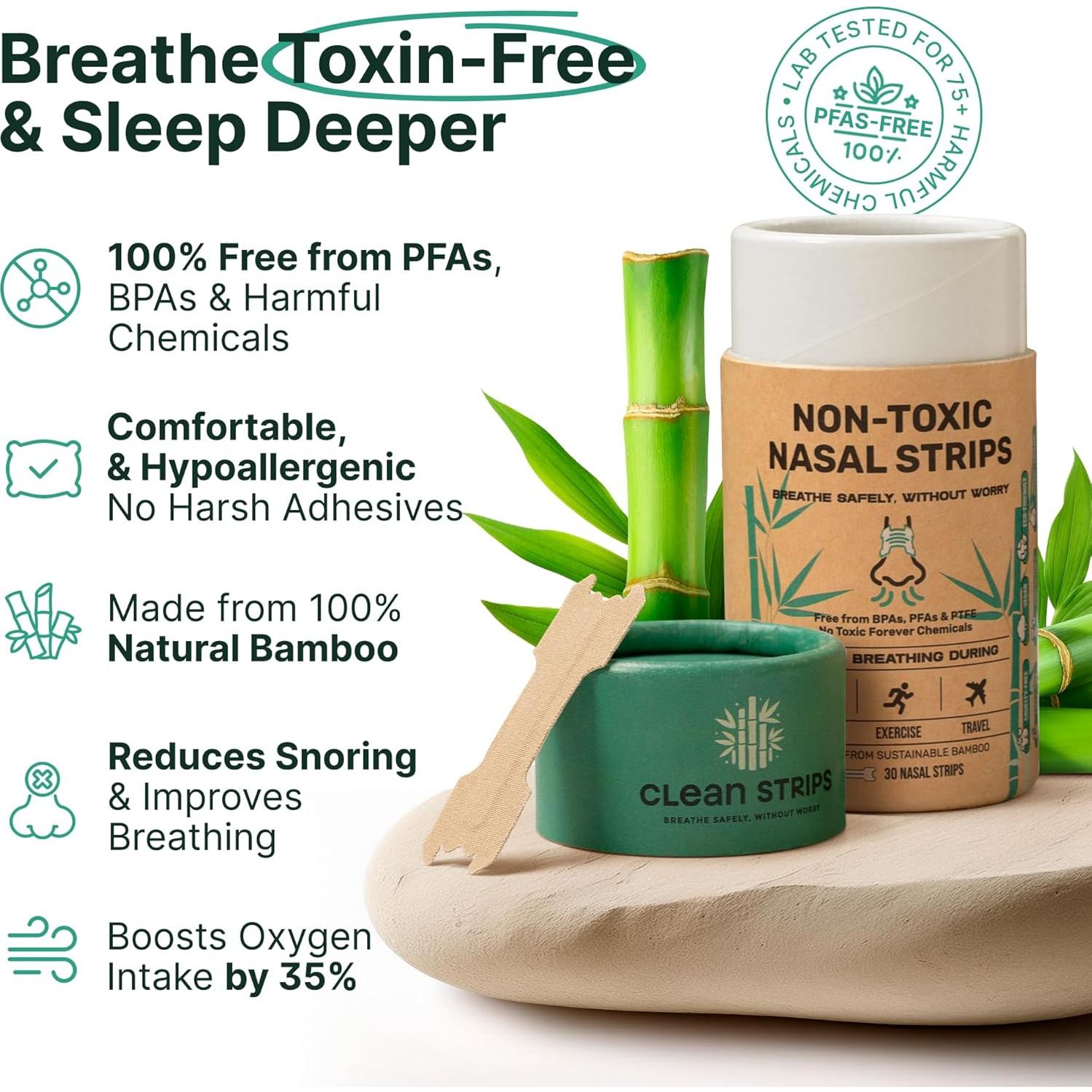 Tiras Nasales Hipoalergénicas Tiras Limpias - Sin PFAs - 20 Unidades